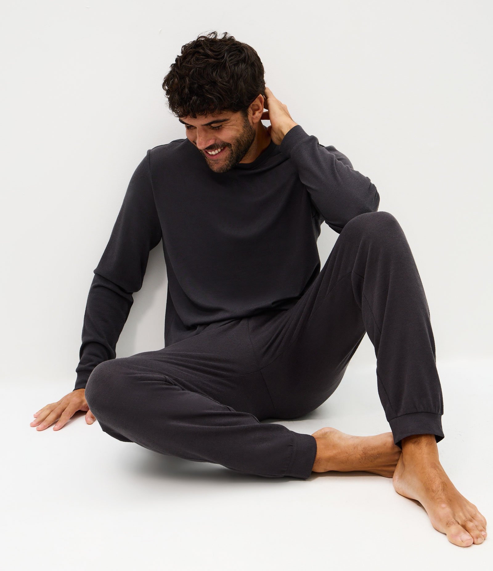 Pijama Longo Tricô Texturizado Preto 2