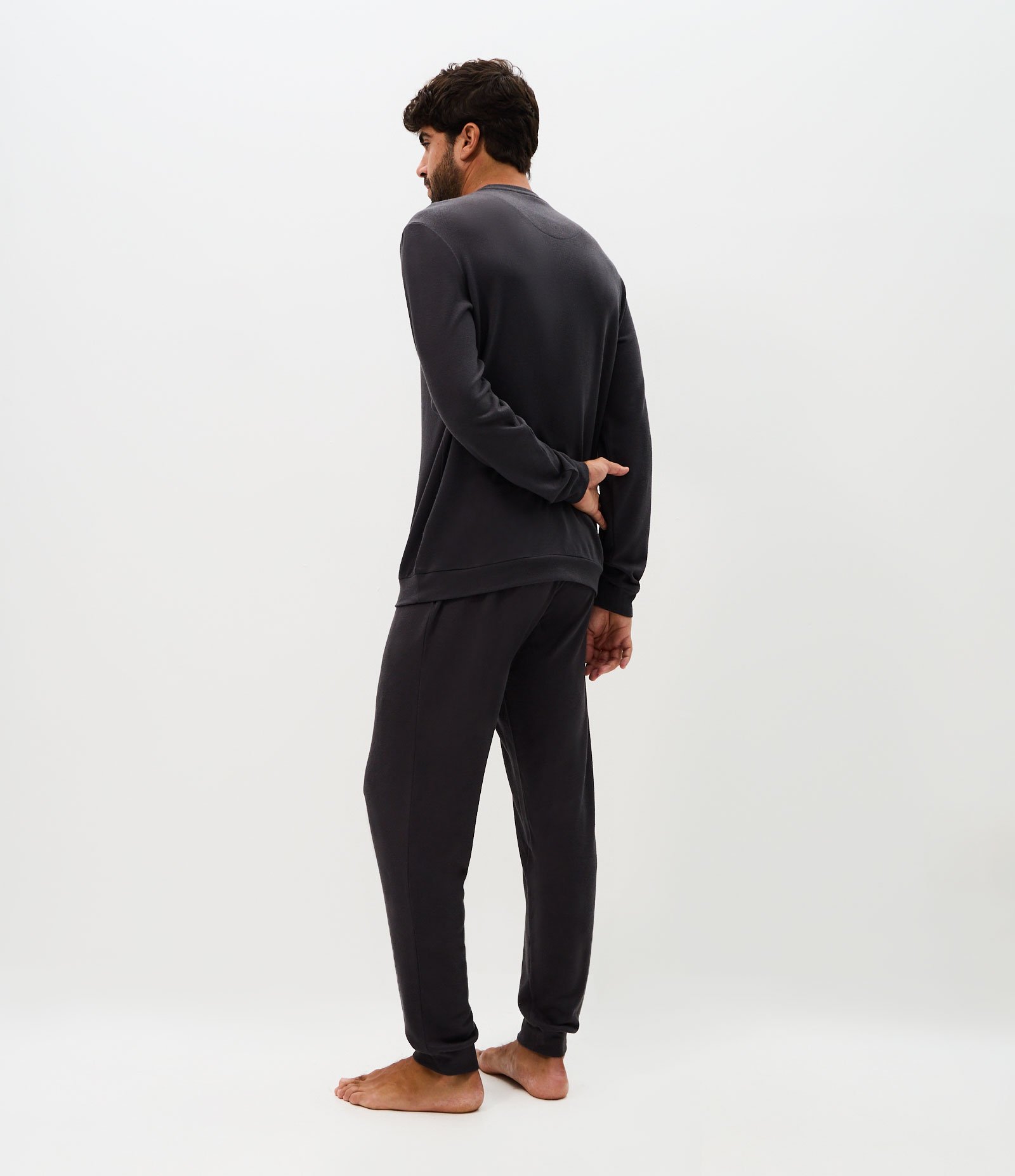 Pijama Longo Tricô Texturizado Preto 5