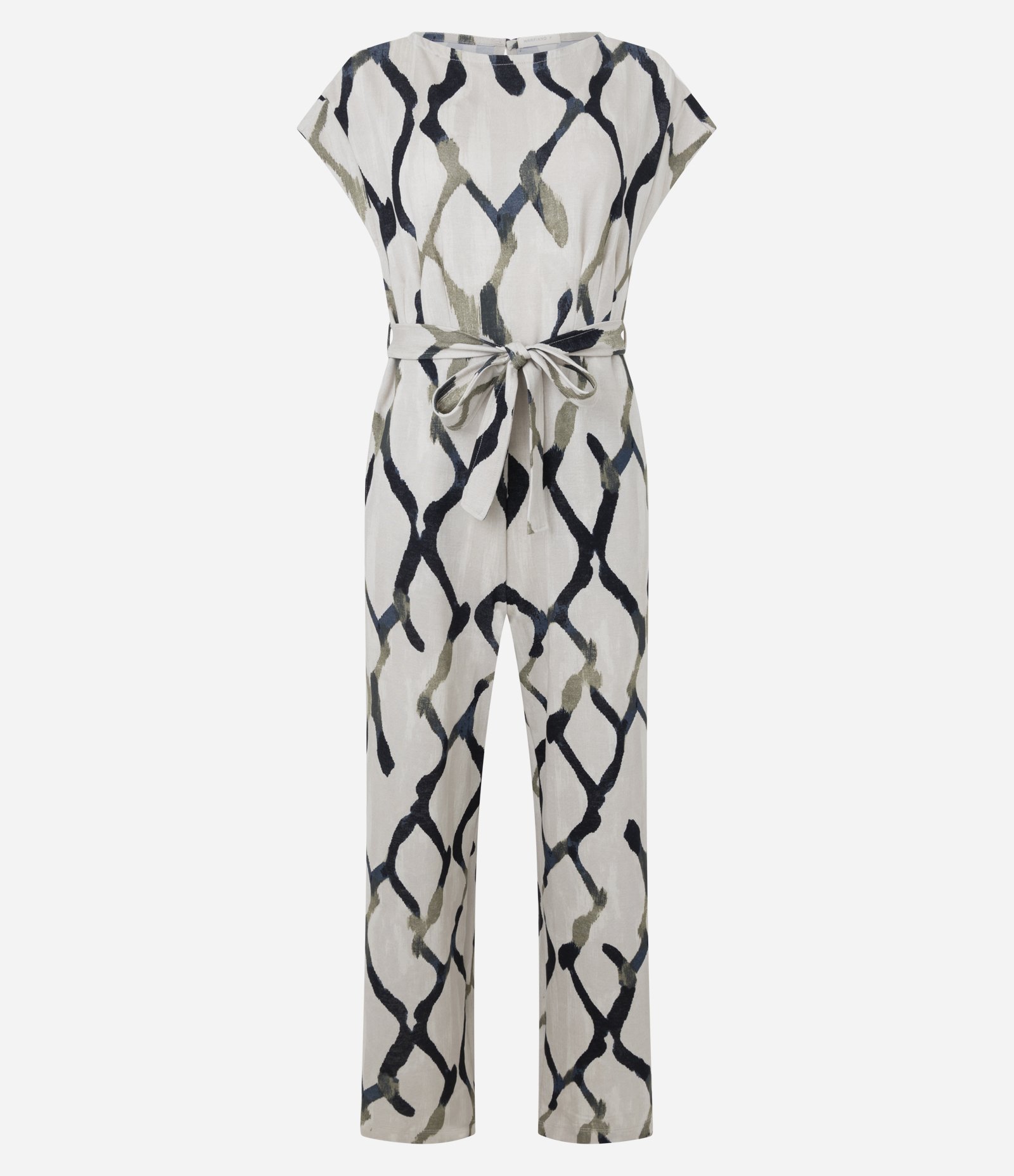 Macacão em Piquet com Cinto e Estampa Abstrata Multicores 5