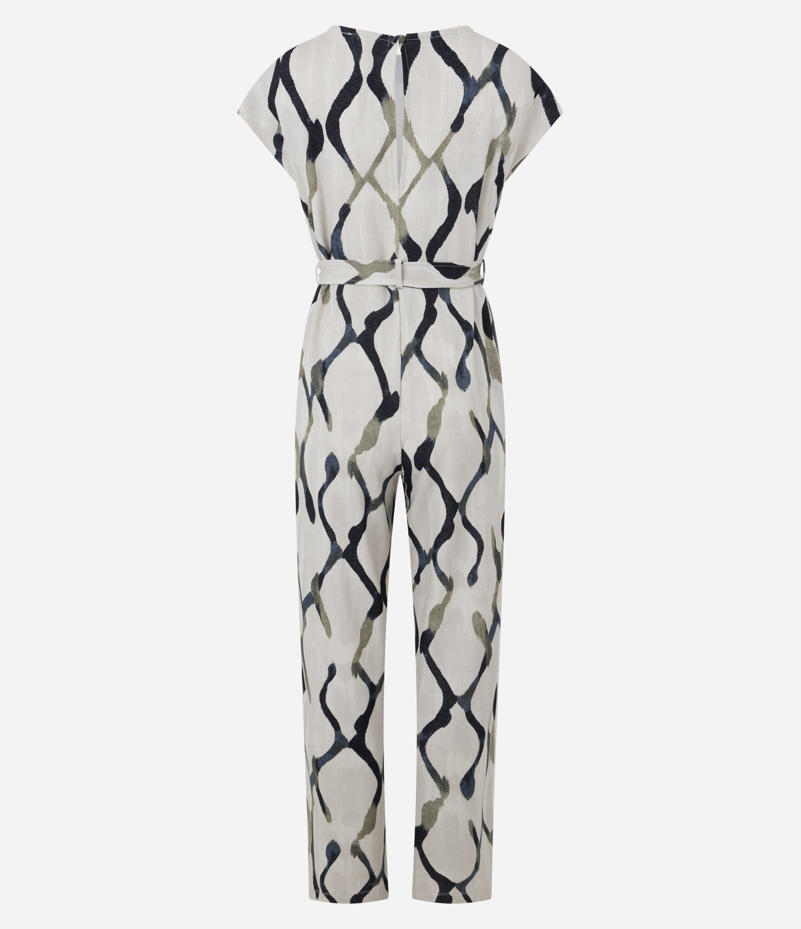 Macacão em Piquet com Cinto e Estampa Abstrata Multicores 6