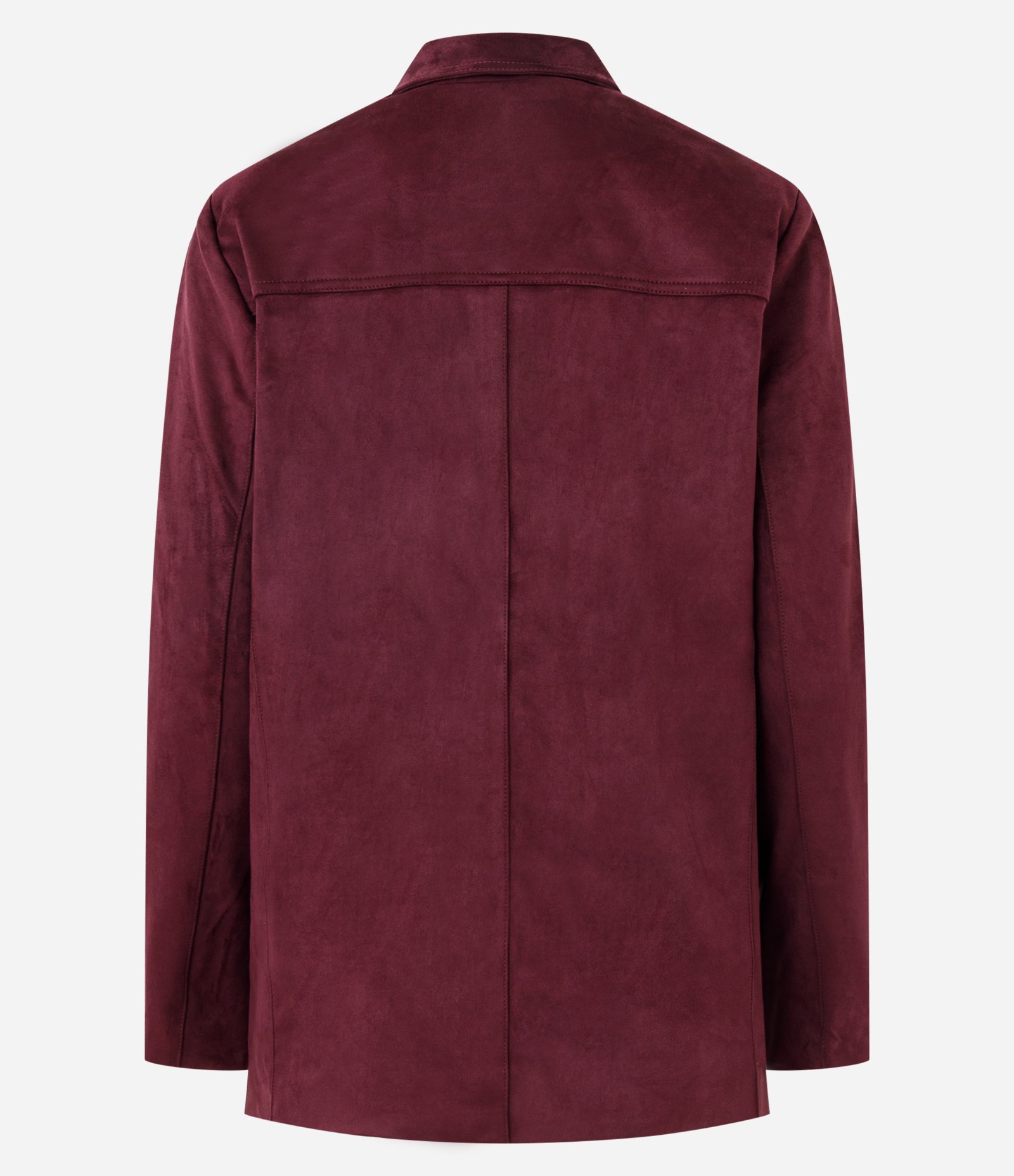 Blazer em Suede com Bolsos e Gola Estruturada Vinho 6