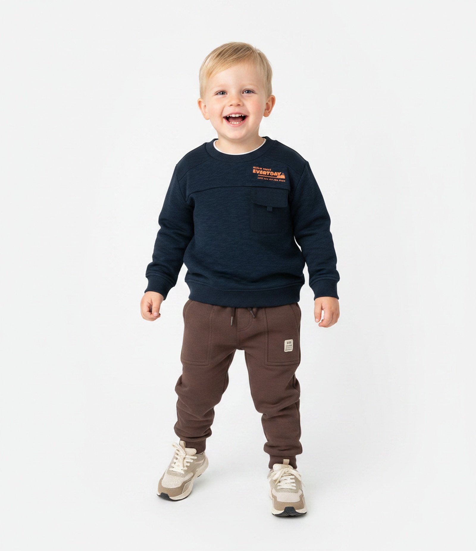 Calça Infantil em Modal com Recortes e Bolsos - Tam 1 a 6 Anos Marrom Escuro 1