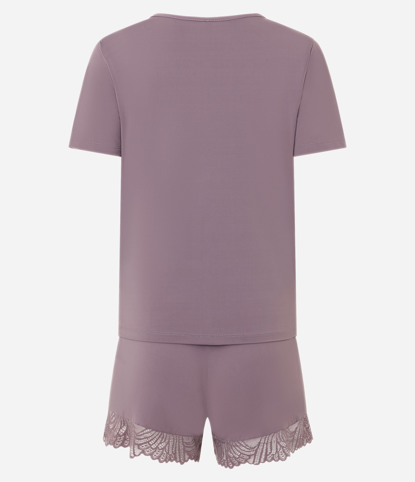 Pijama Short Doll em Microfibra com Detalhes em Renda Roxo 7