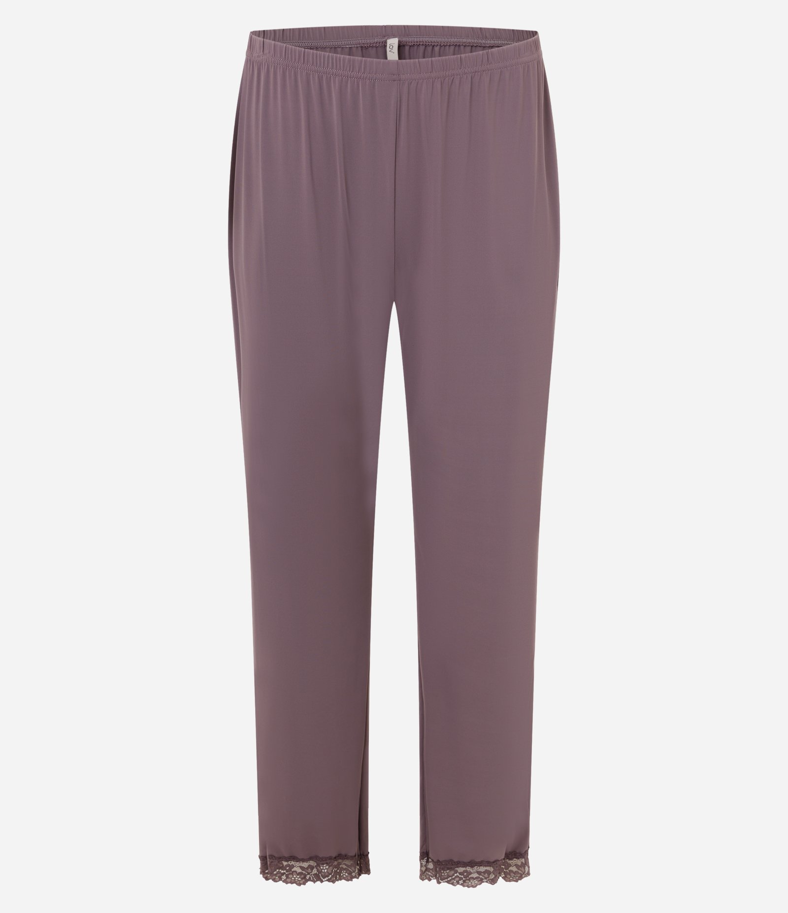 Pijama Longo em Poliamida com Renda no Decote Roxo 6