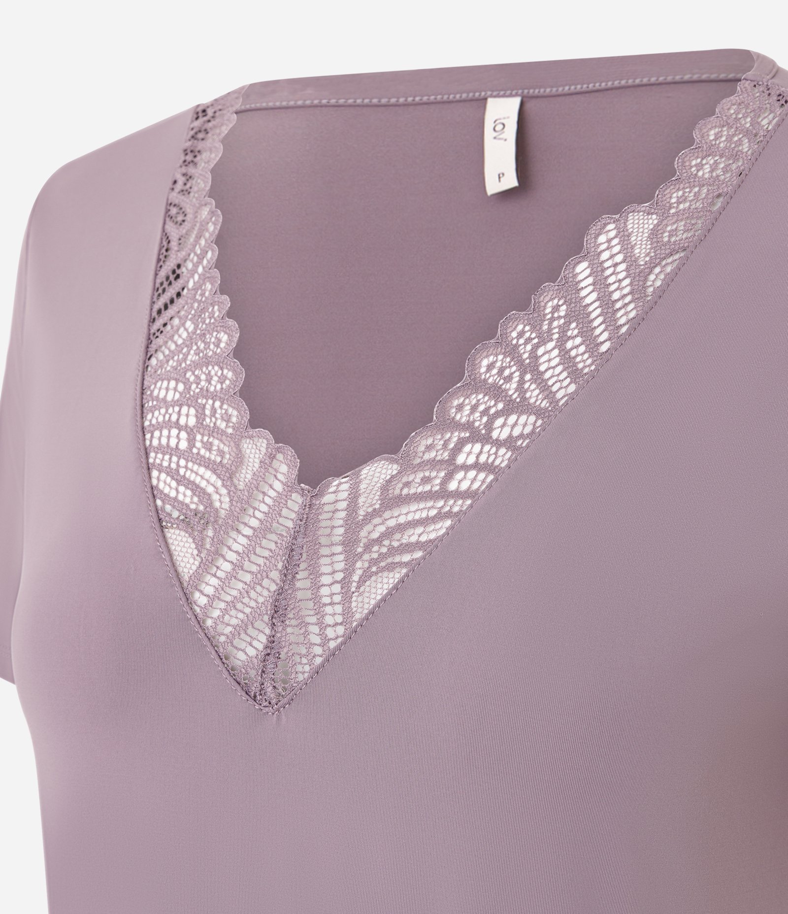Camisola em Microfibra com Detalhes em Renda Roxo 5