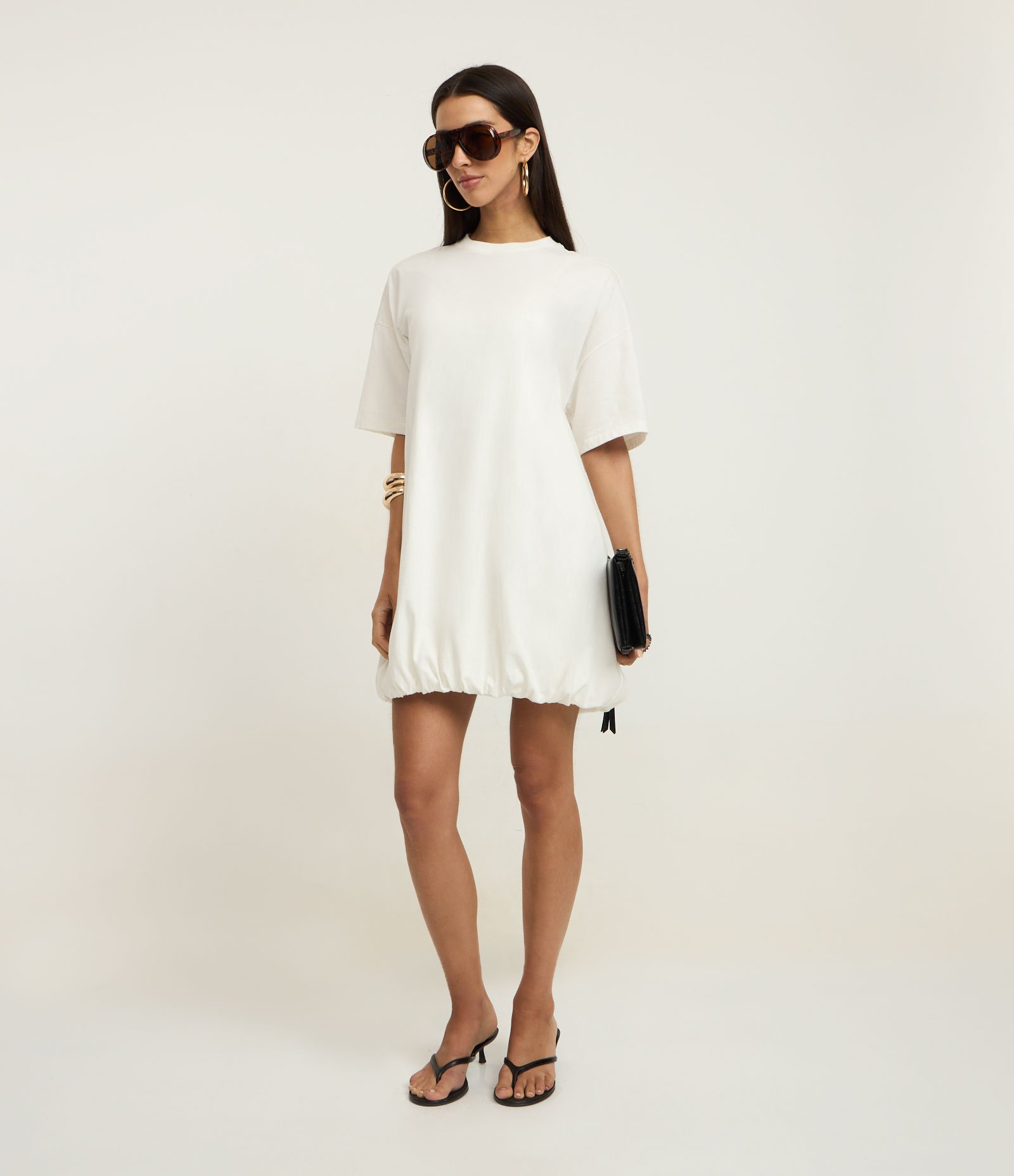 Vestido Estilo Camisetão Balonê Branco 2