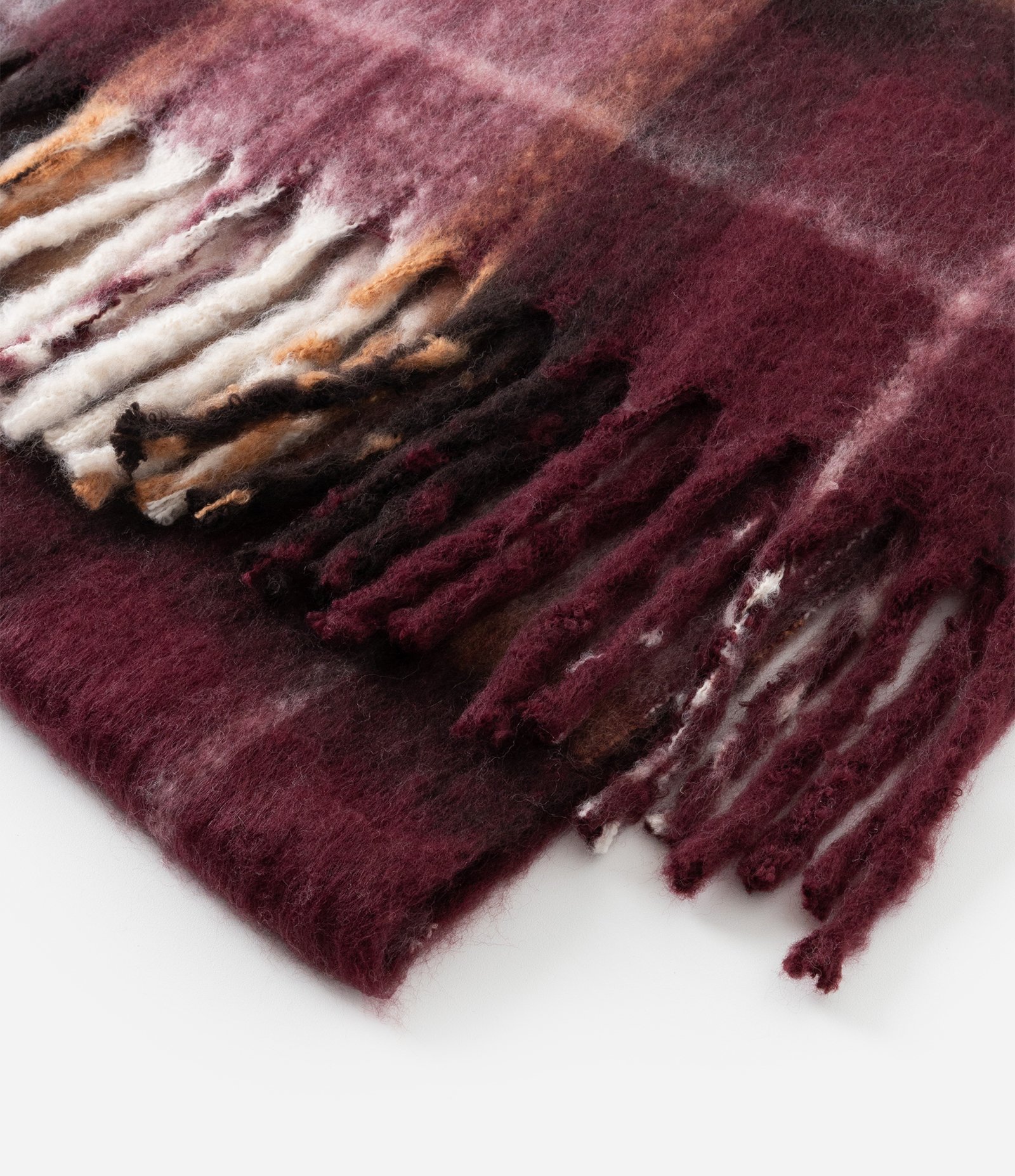 Cachecol em Tricô com Estampa Xadrez Vermelho 4