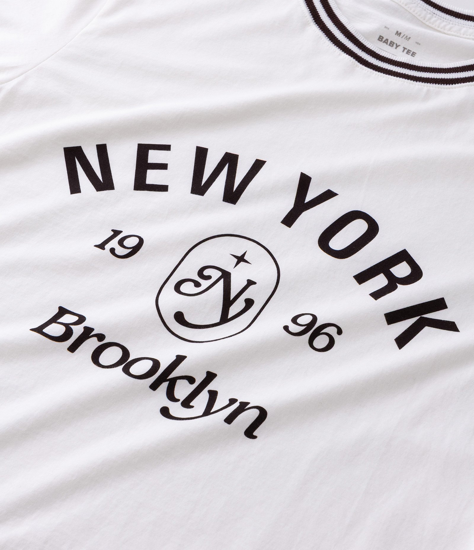 Camiseta Manga Curta em Algodão com Lettering New York 96 Branco 9