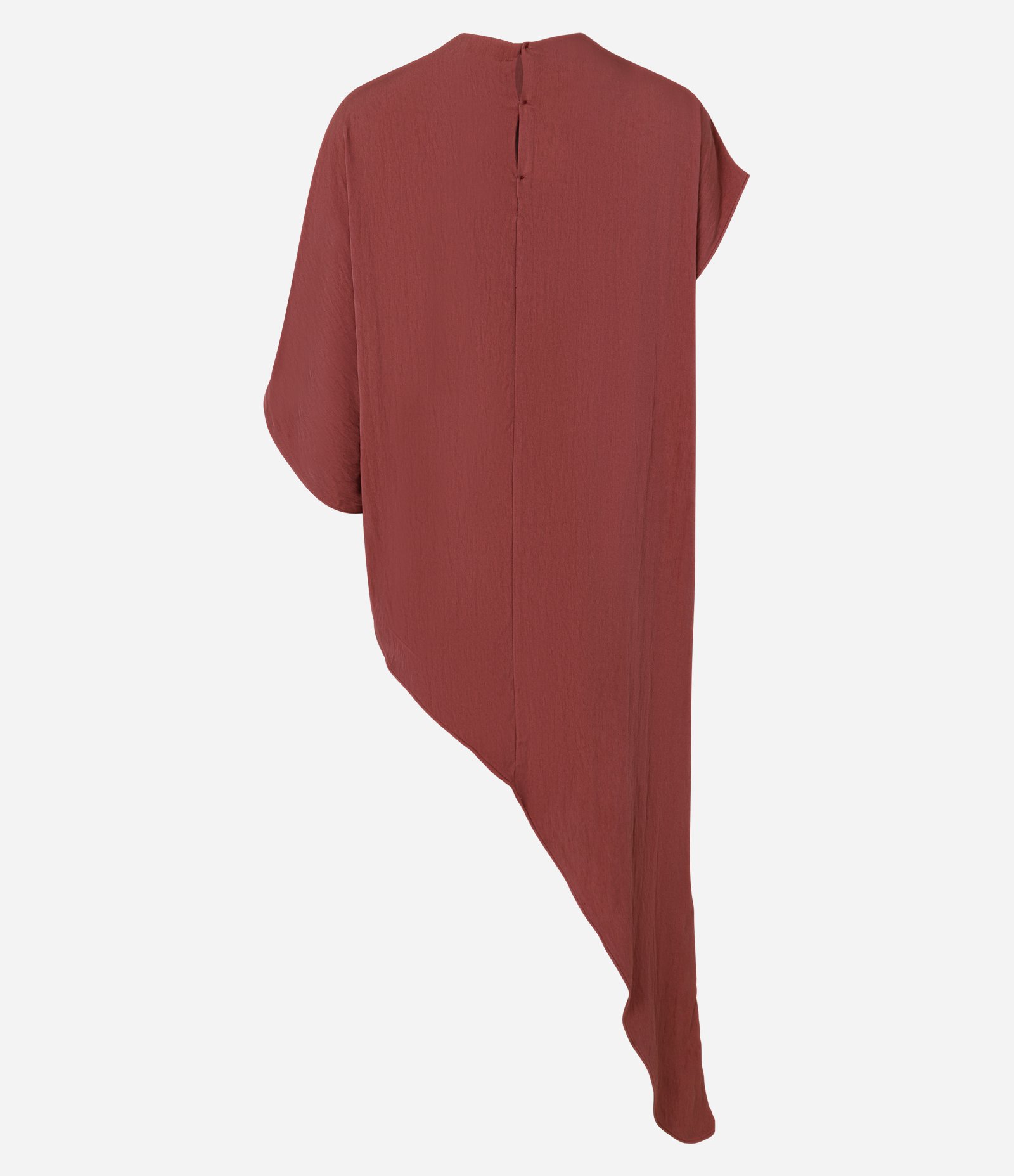 Blusa Alongada Alfaiatada em Viscose com Barra Assimétrica Telha 2