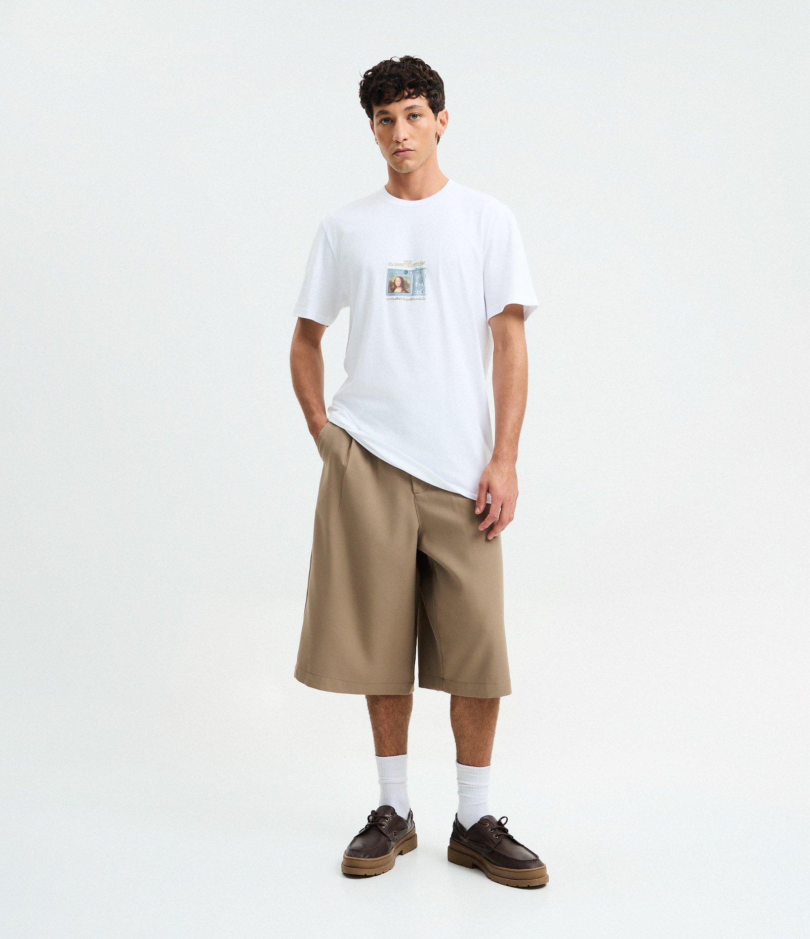 Camiseta Comfort em Algodão com Estampa Classic Captures Monalisa Branco 2