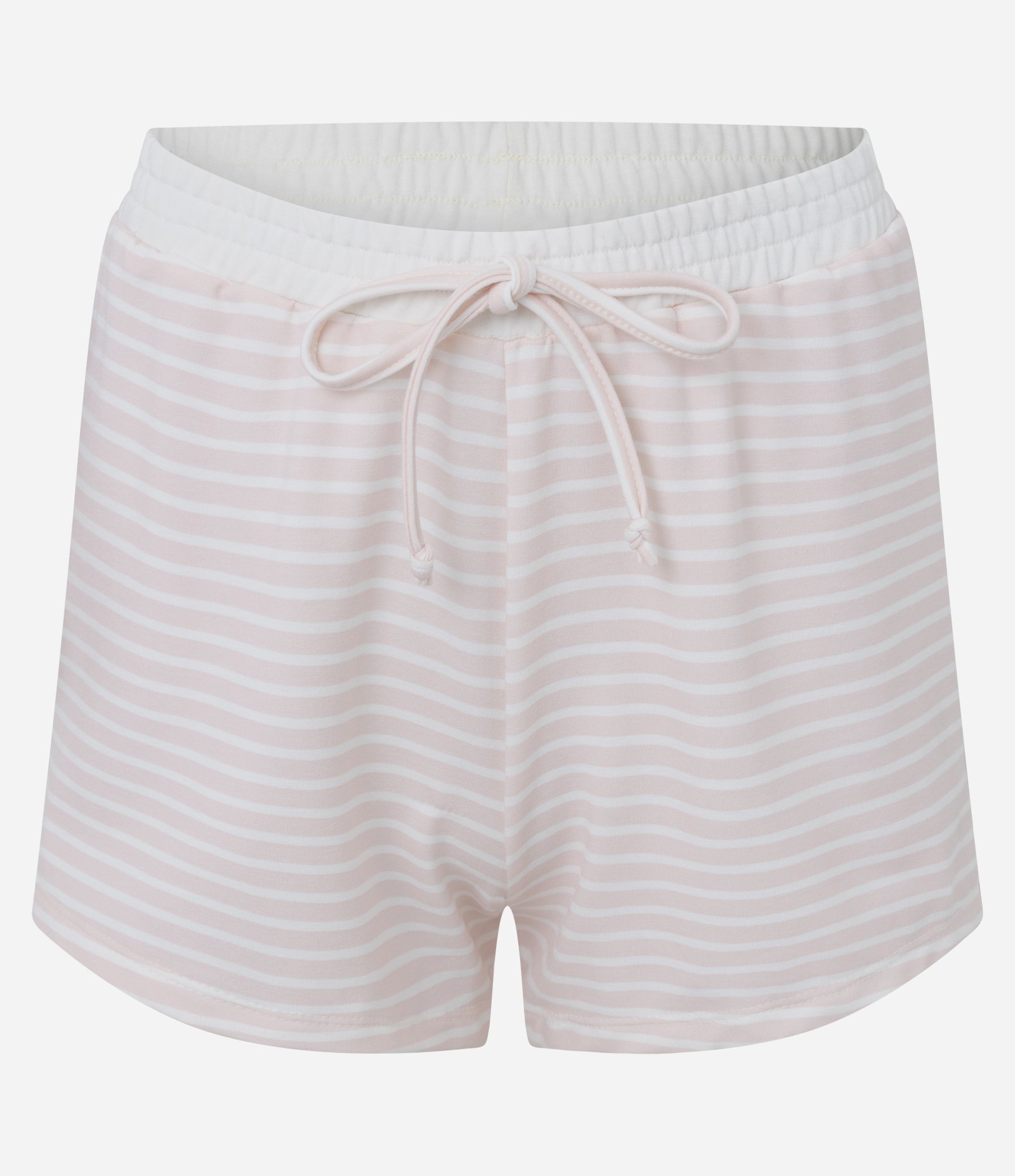 Pijama Curto em Moletom com Estampa Listrada Rosa 3