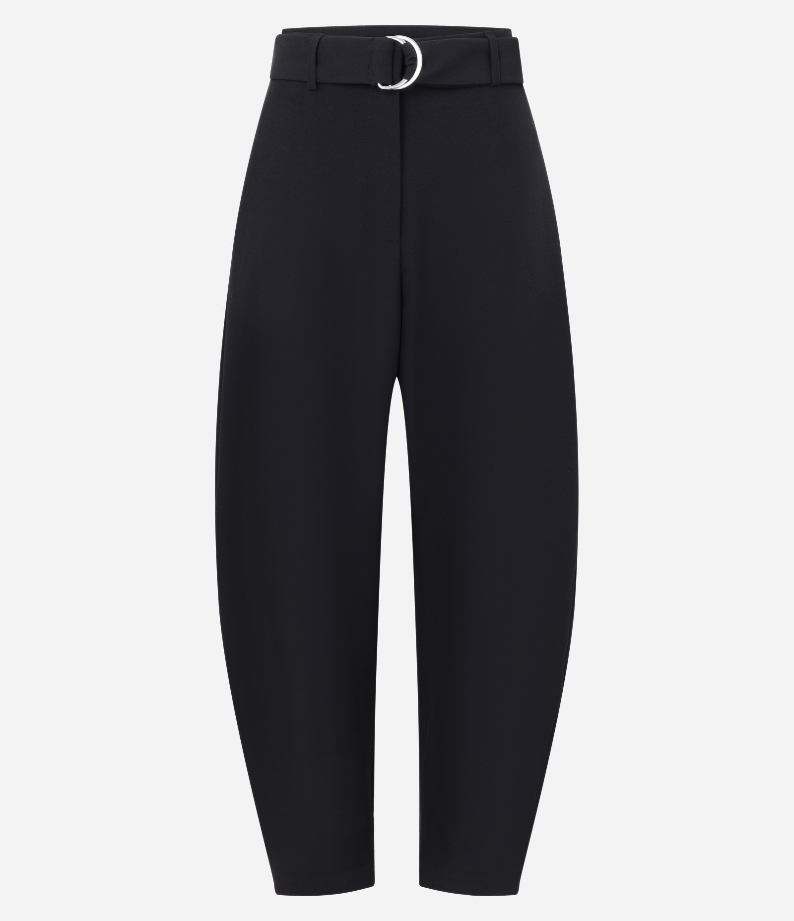 Calça Barrel Alfaiatada com Cinto e Fivela Metálica Preto 1
