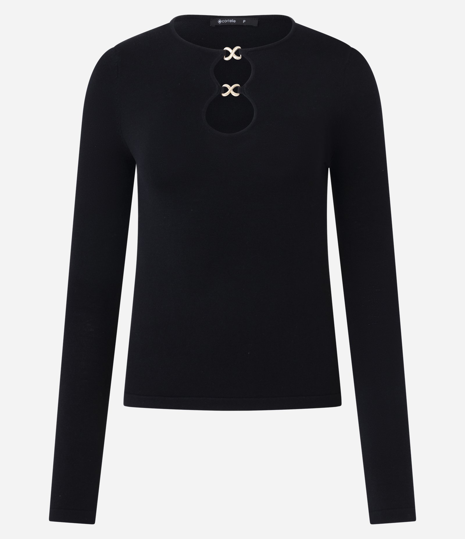 Blusa Regular em Tricô com Aviamento no Decote Preto 5