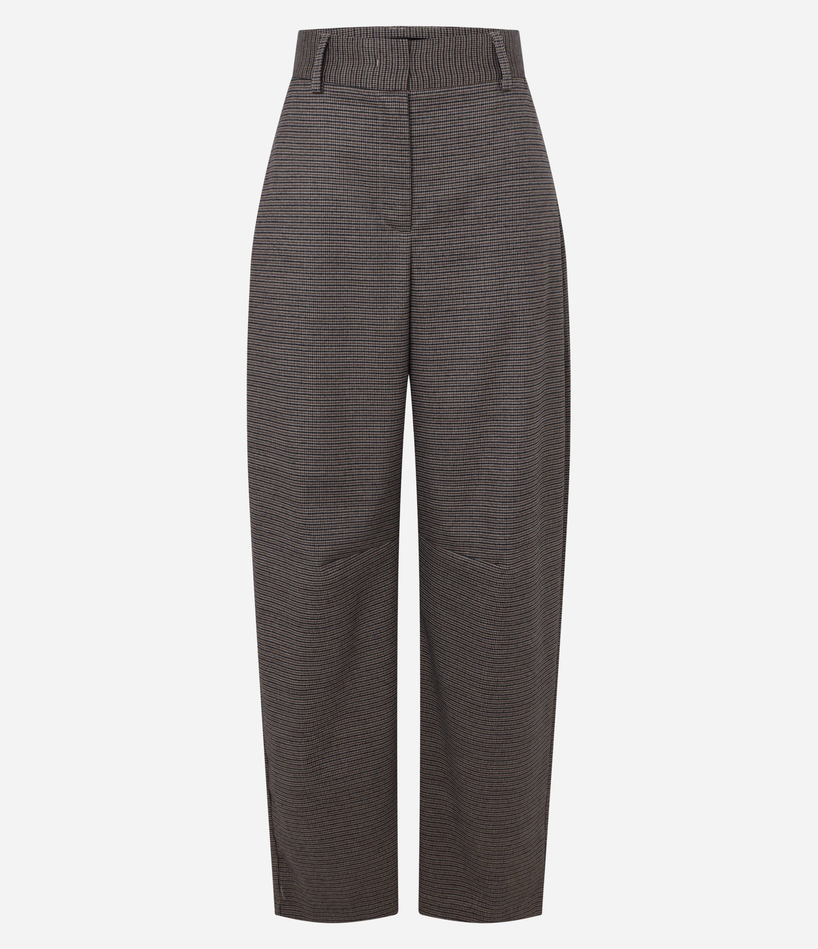 Calça Barrel Alfaiatada Xadrez Marrom 5