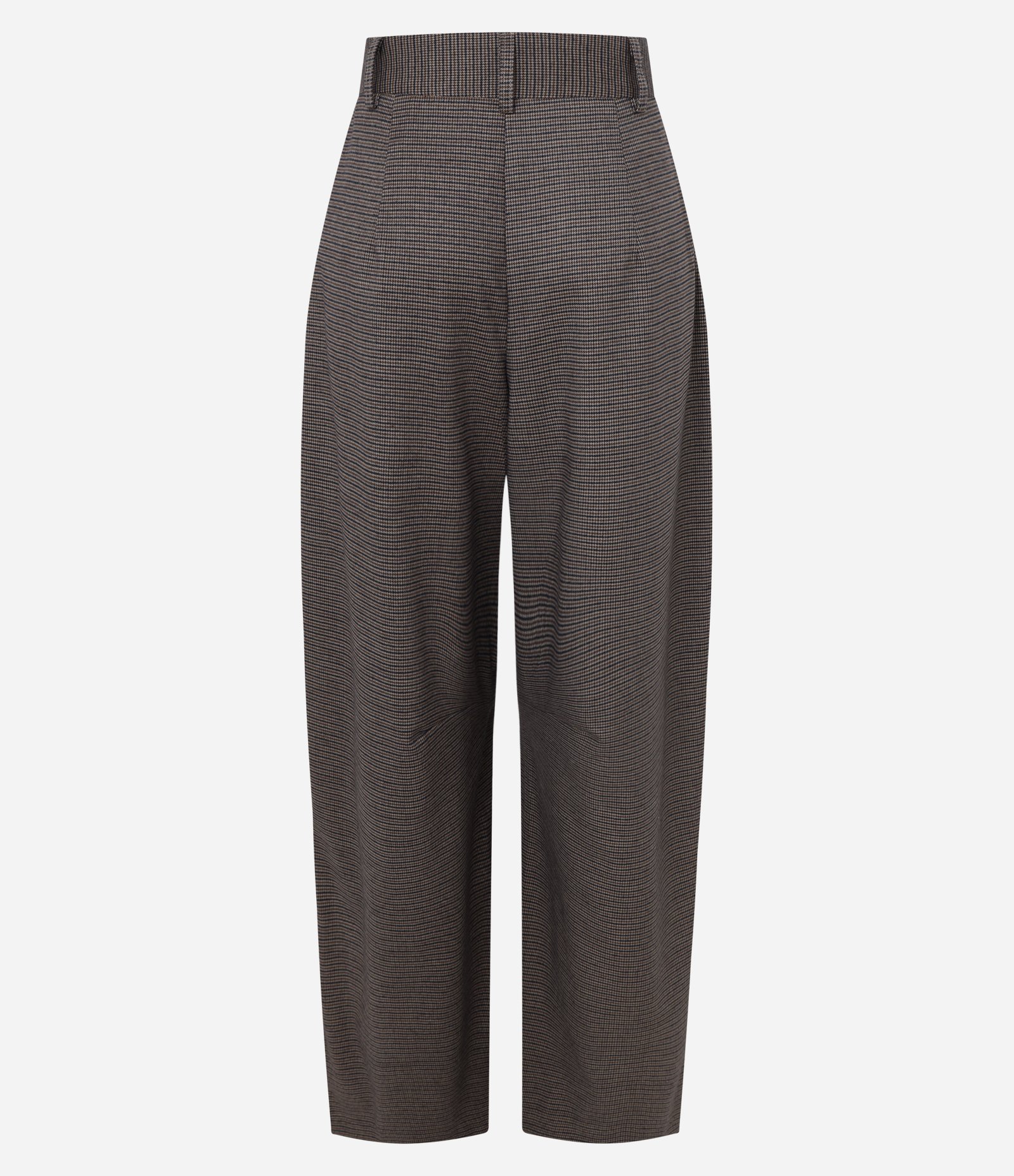Calça Barrel Alfaiatada Xadrez Marrom 6