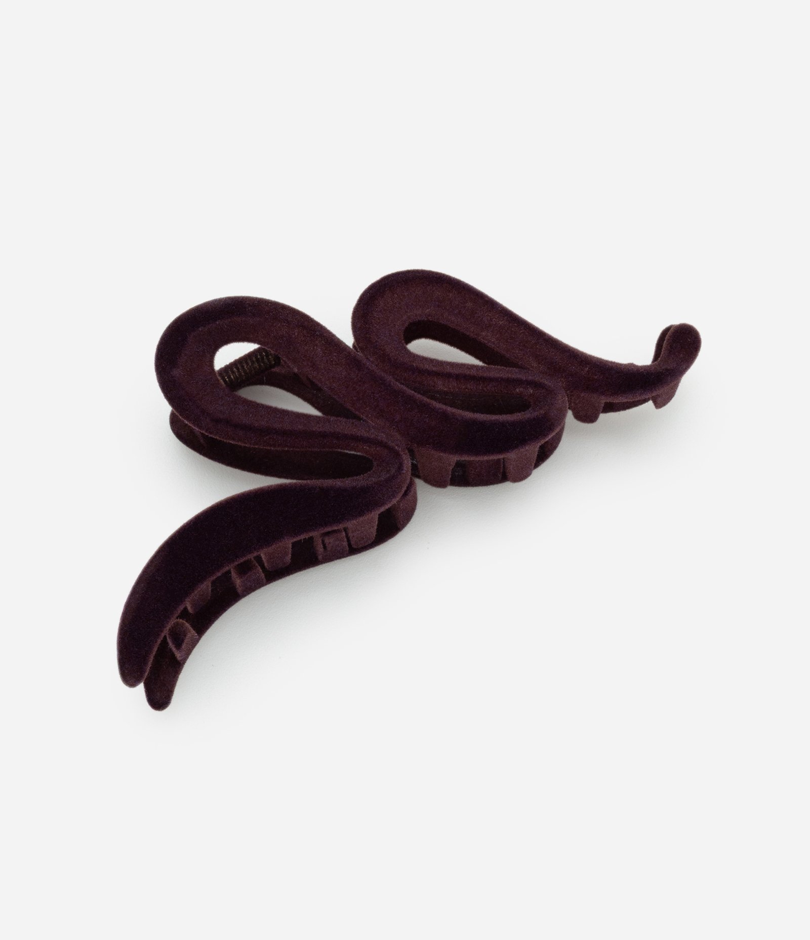 Piranha de Cabelo Aveludada com Formato Zigzag Vinho 1