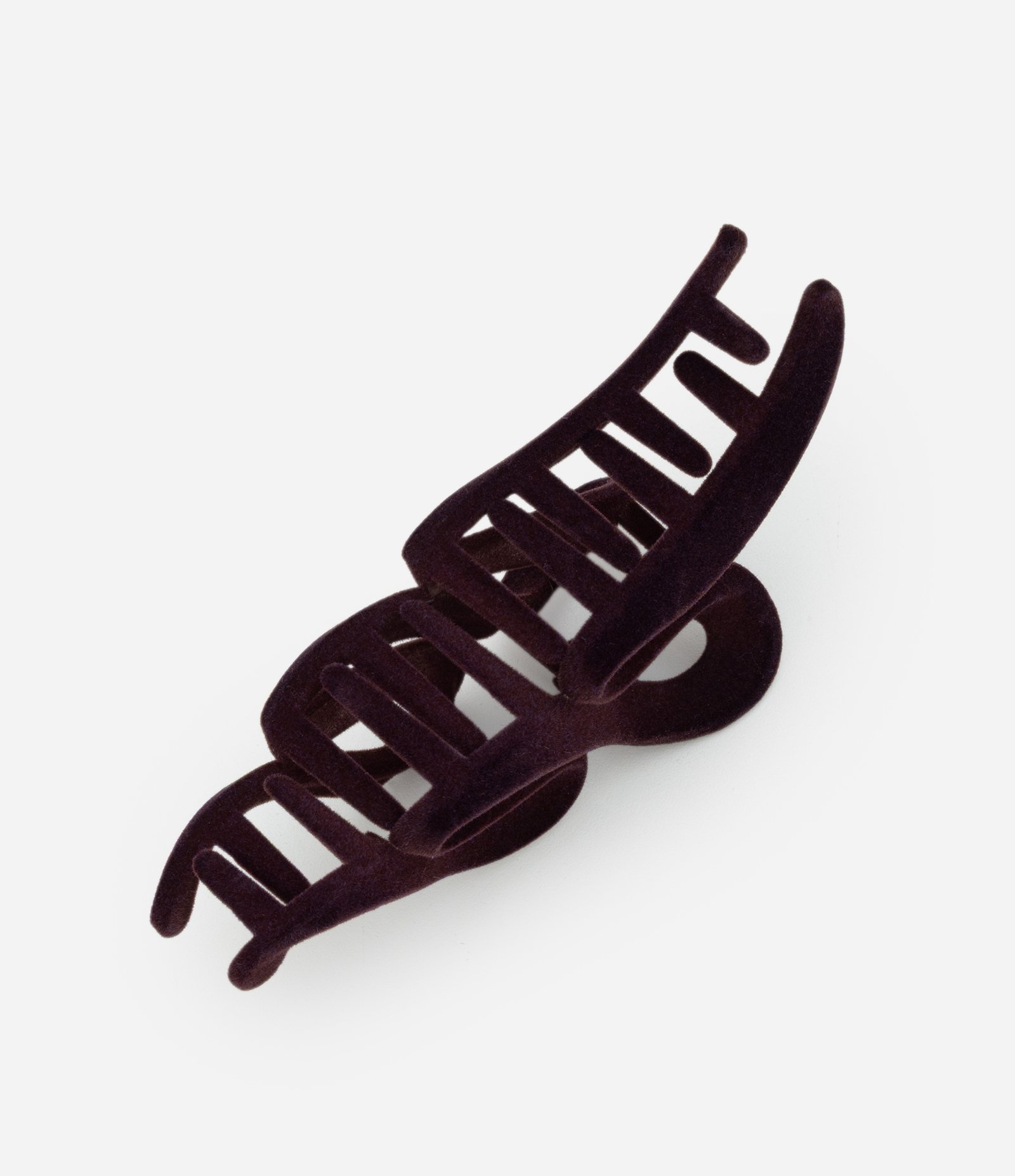 Piranha de Cabelo Aveludada com Formato Zigzag Vinho 2