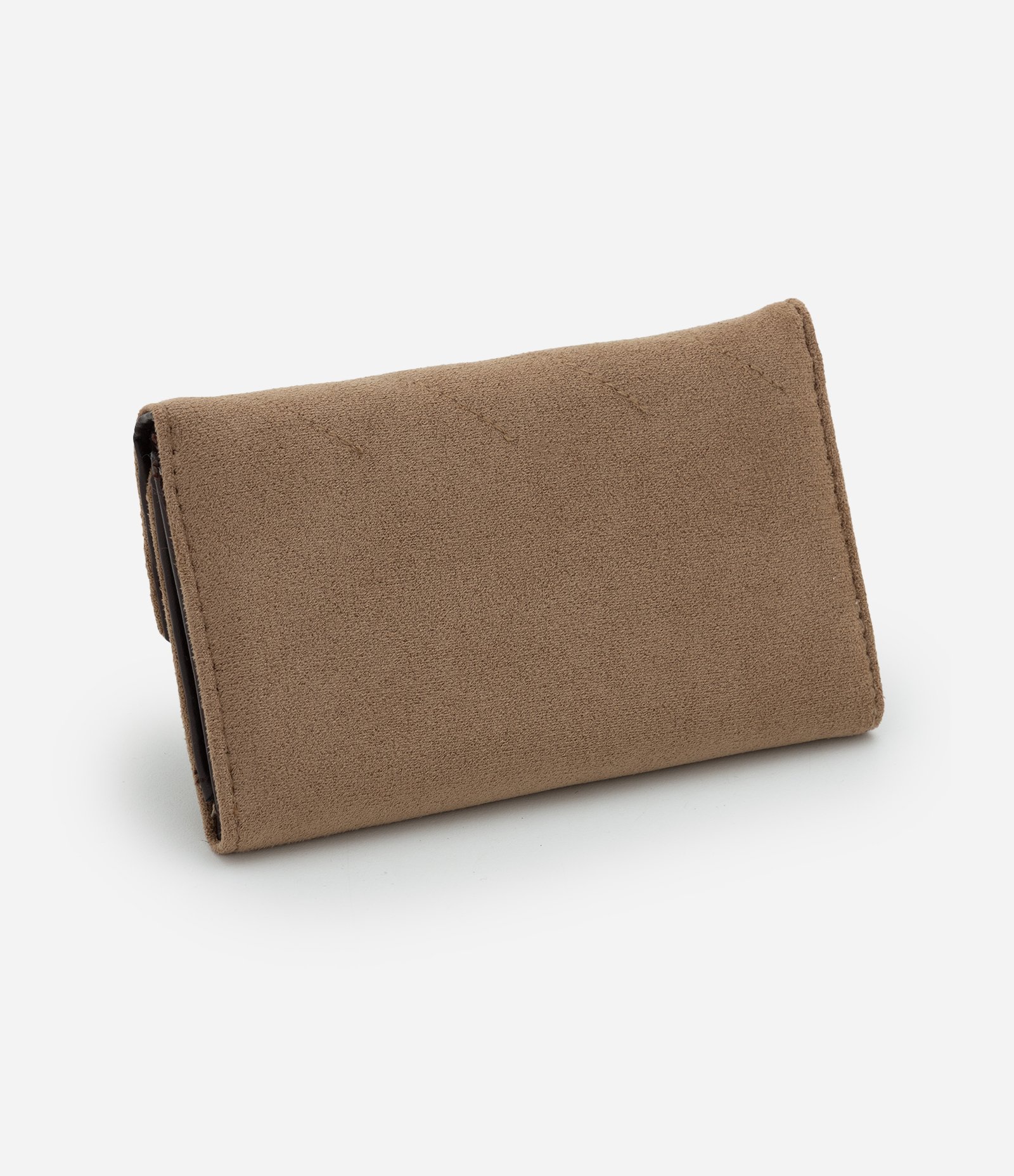 Carteira Envelope Média em Suede com Compartimentos Marrom 2