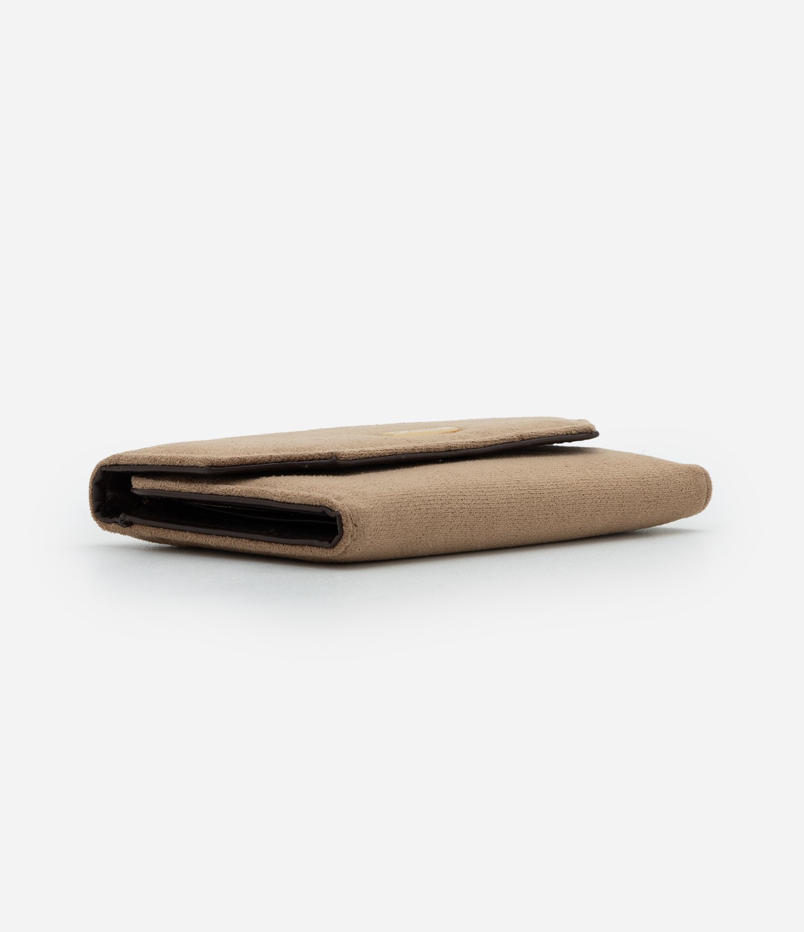 Carteira Envelope Média em Suede com Compartimentos Marrom 3