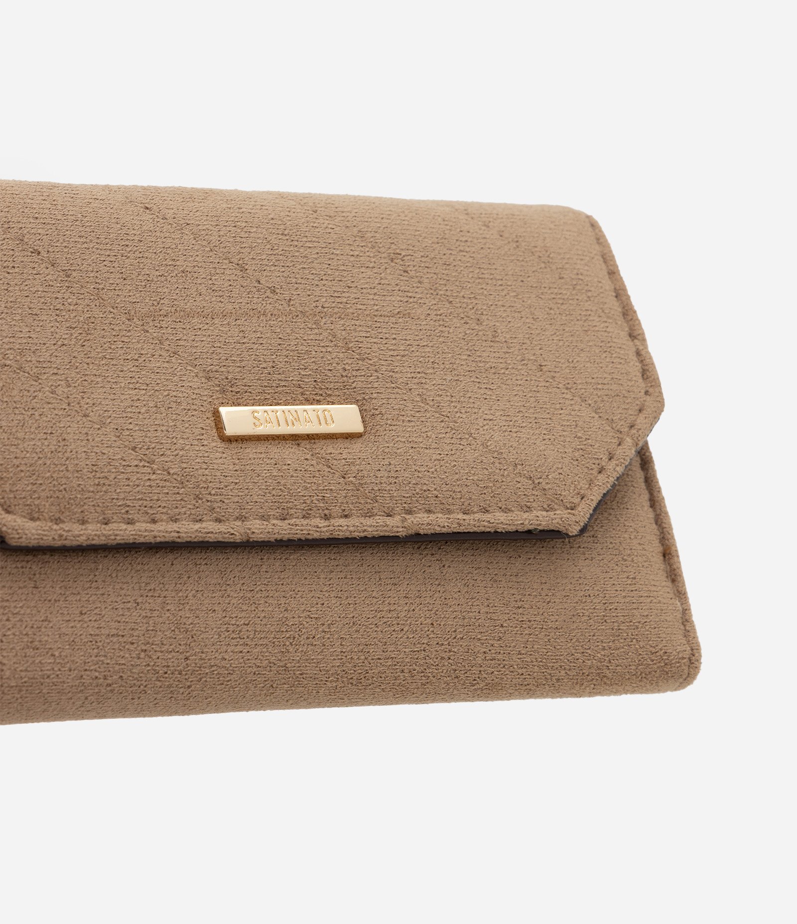 Carteira Envelope Média em Suede com Compartimentos Marrom 4