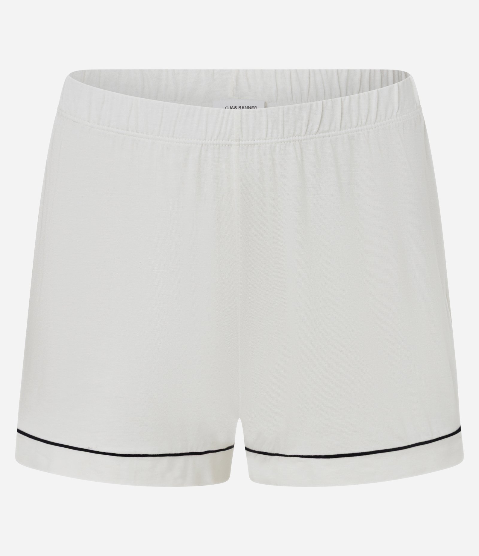 Pijama Americano em Viscolycra com Pipping Contrastante Branco 3