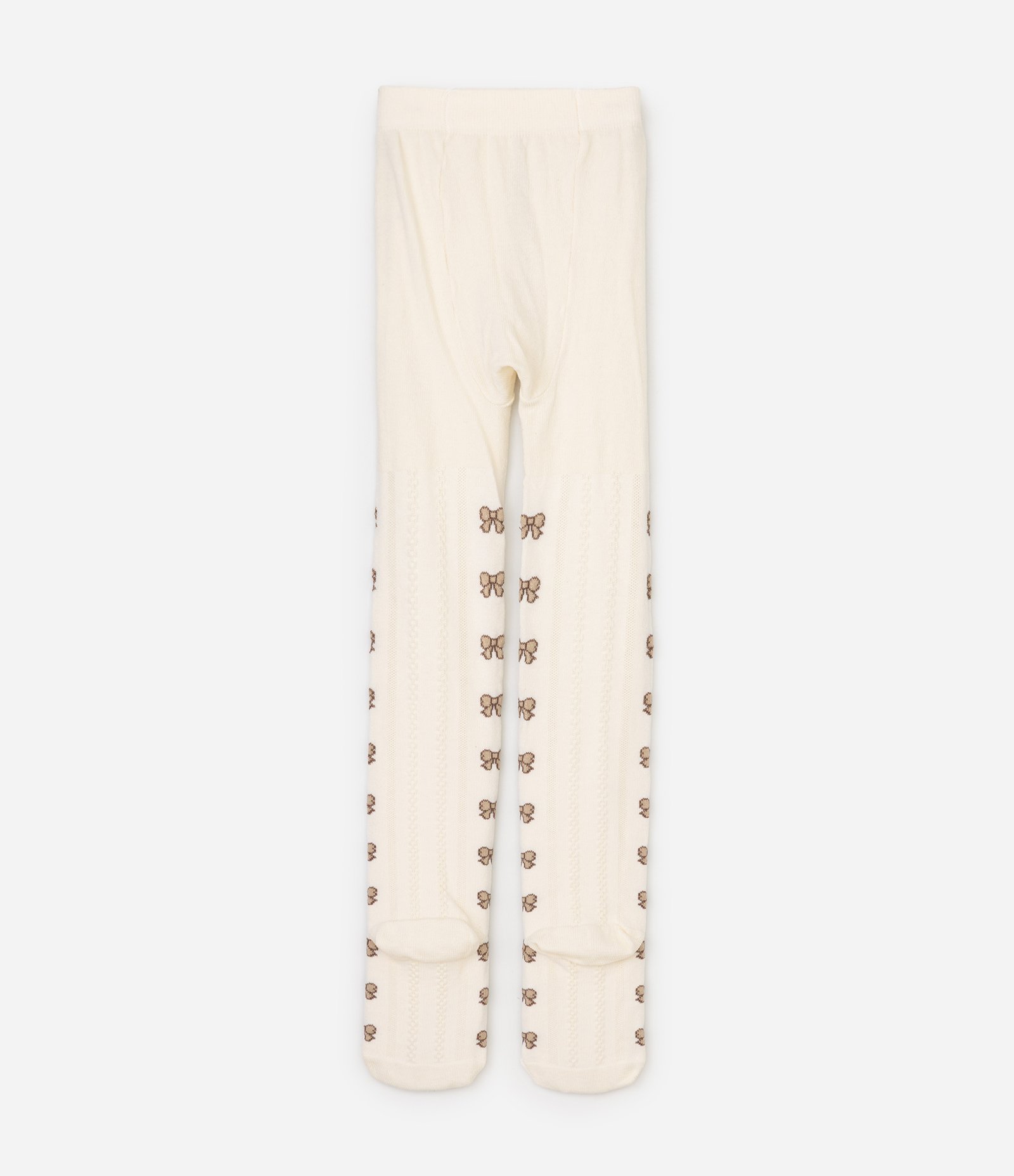 Meia-Calça Infantil em Algodão com Estampa de Laços – Tam P a G Off White 2