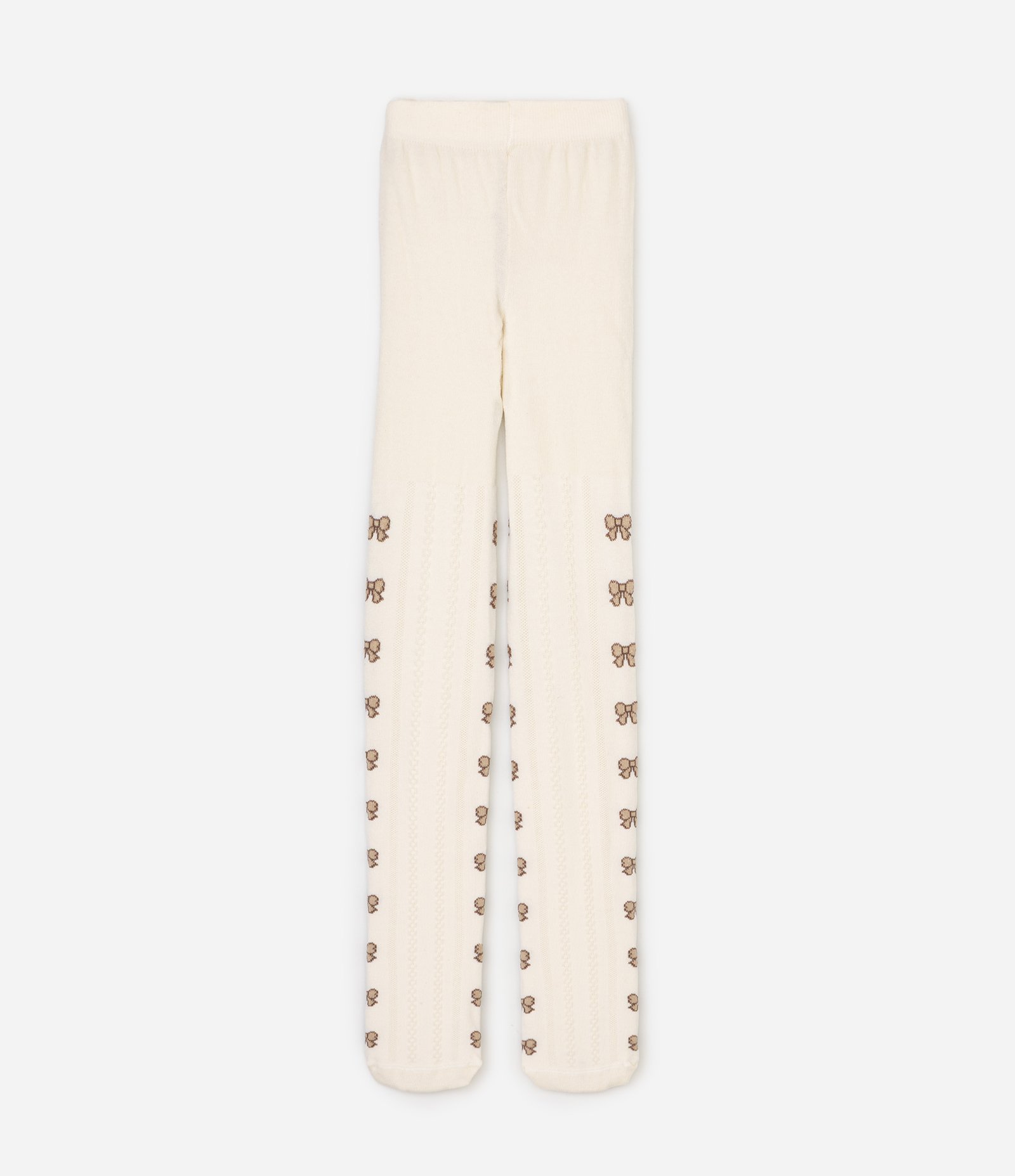 Meia-Calça Infantil em Algodão com Estampa de Laços – Tam P a G Off White 1