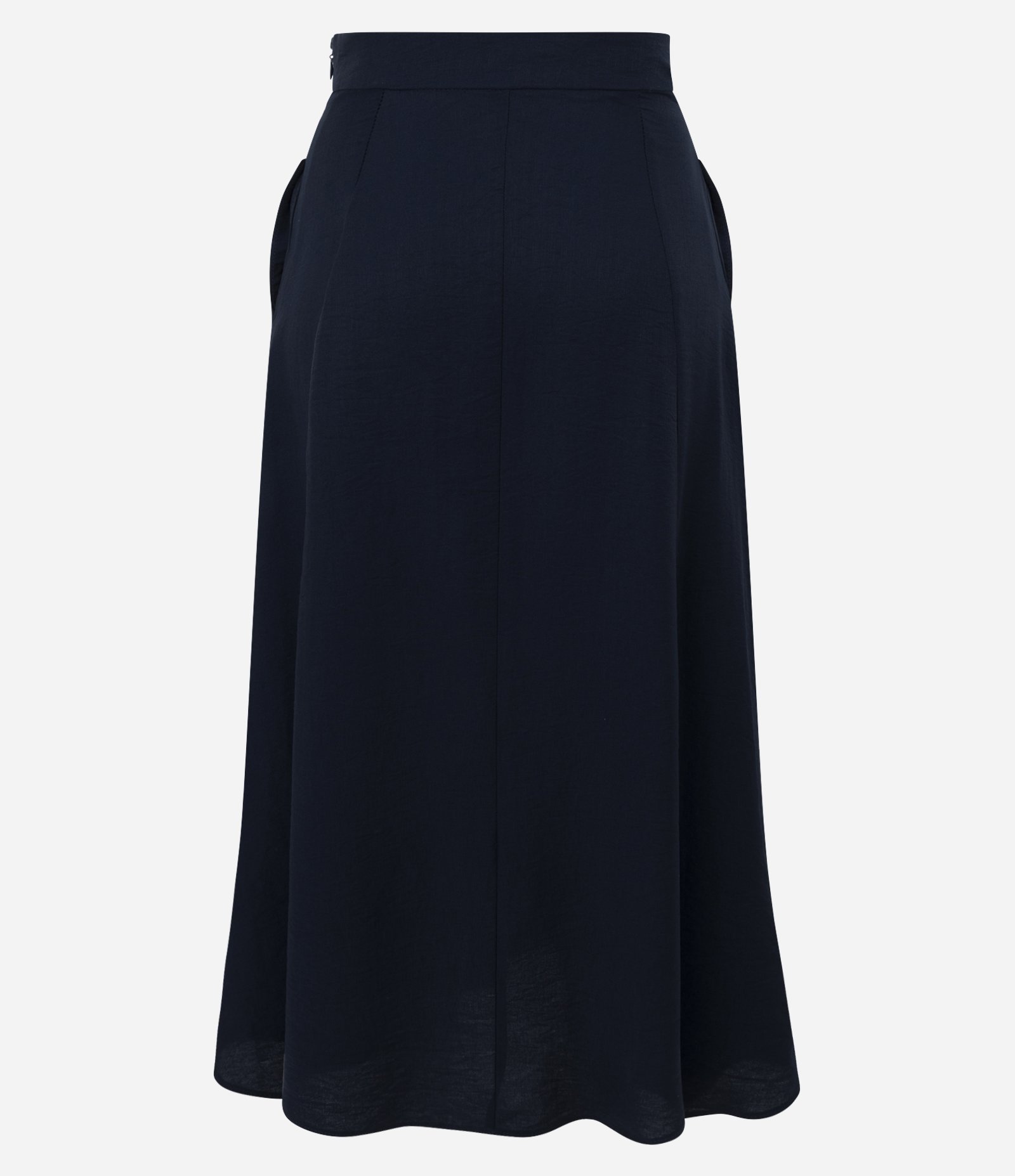 Saia Midi Fluida em Crepe com Cinto Regulável Azul 2