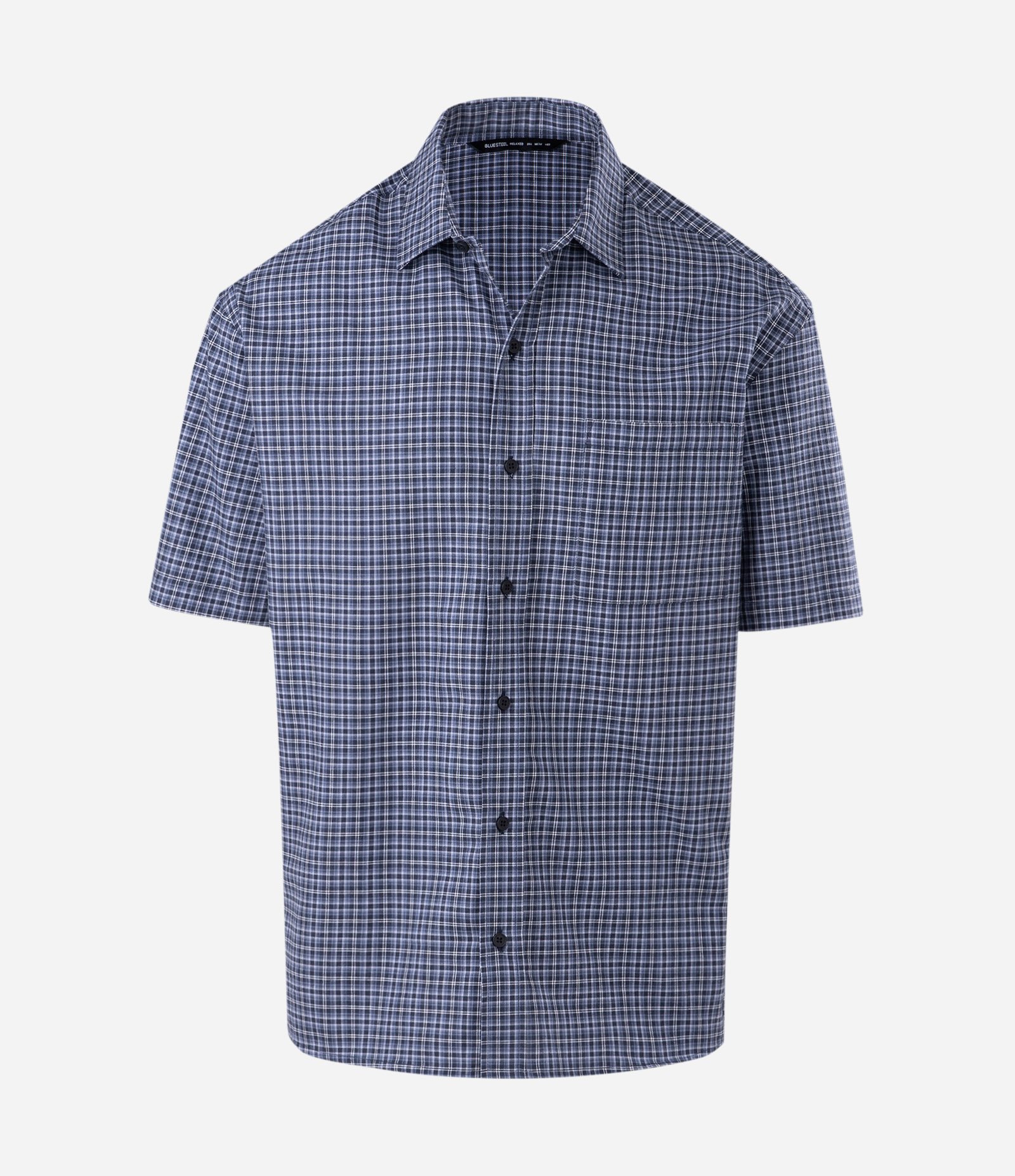 Camisa Manga Curta em Tricoline Xadrez Preto 5