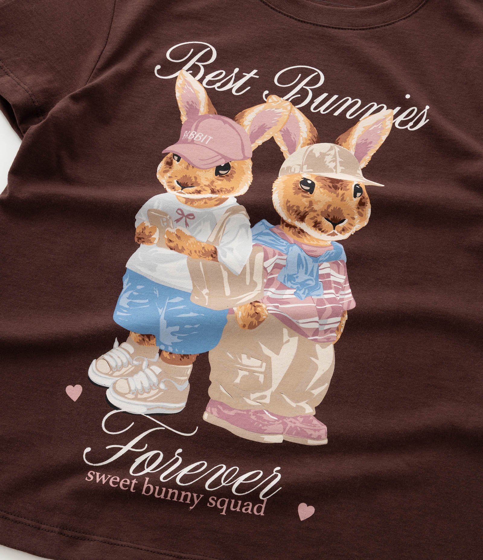 Camiseta Infantil com Estampa de Coelhos – Tam 5 a 14 Anos Marrom 4