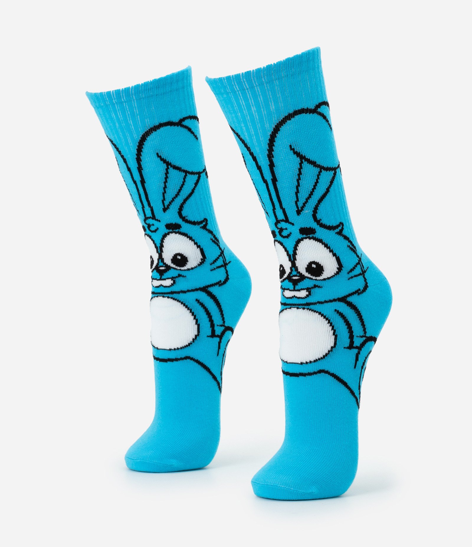 Meia Cano Alto em Algodão com Estampa Sansão Mônica Azul 1