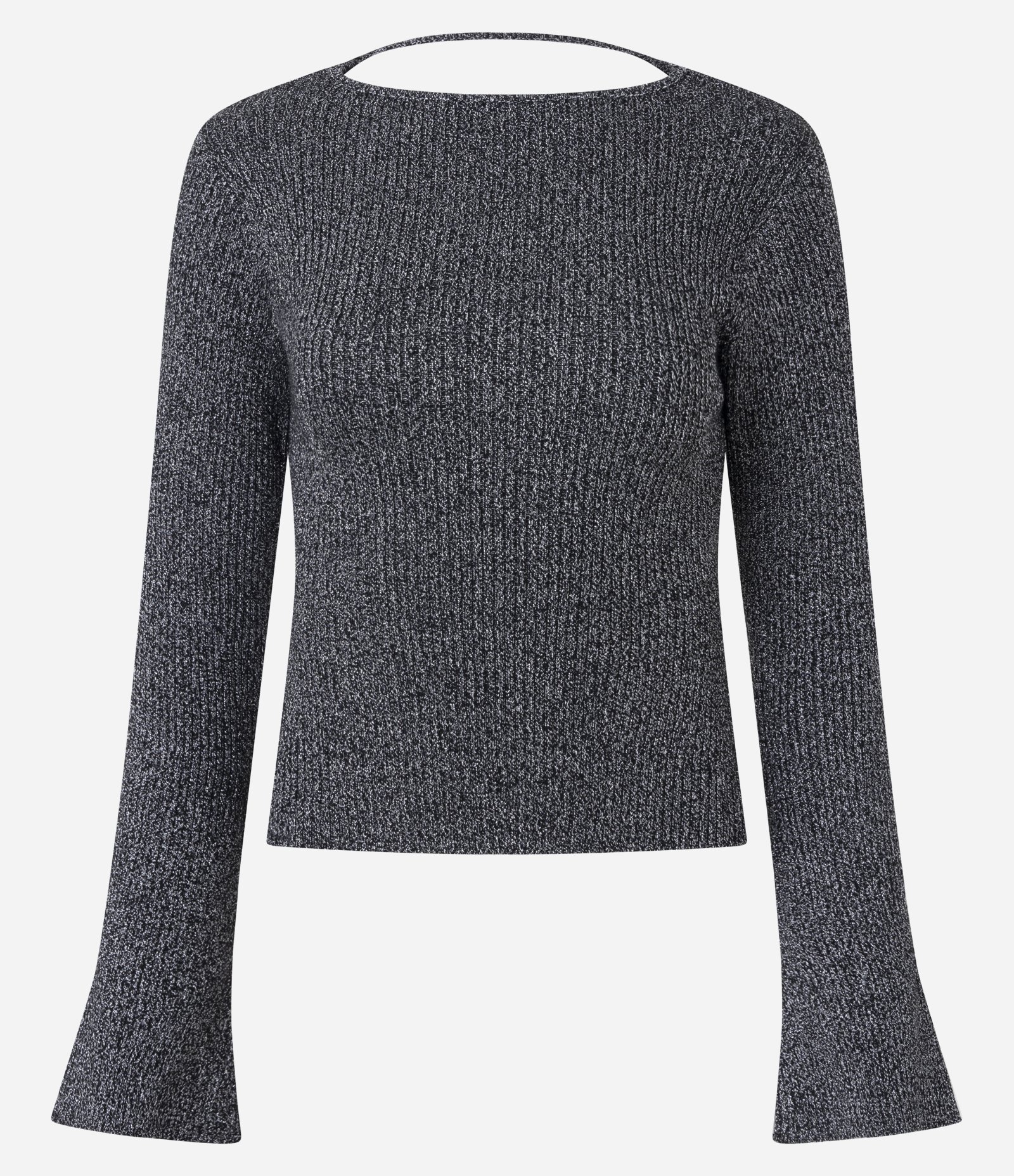 Blusa em Tricô Metalizado com Abertura nas Costas Preto 5