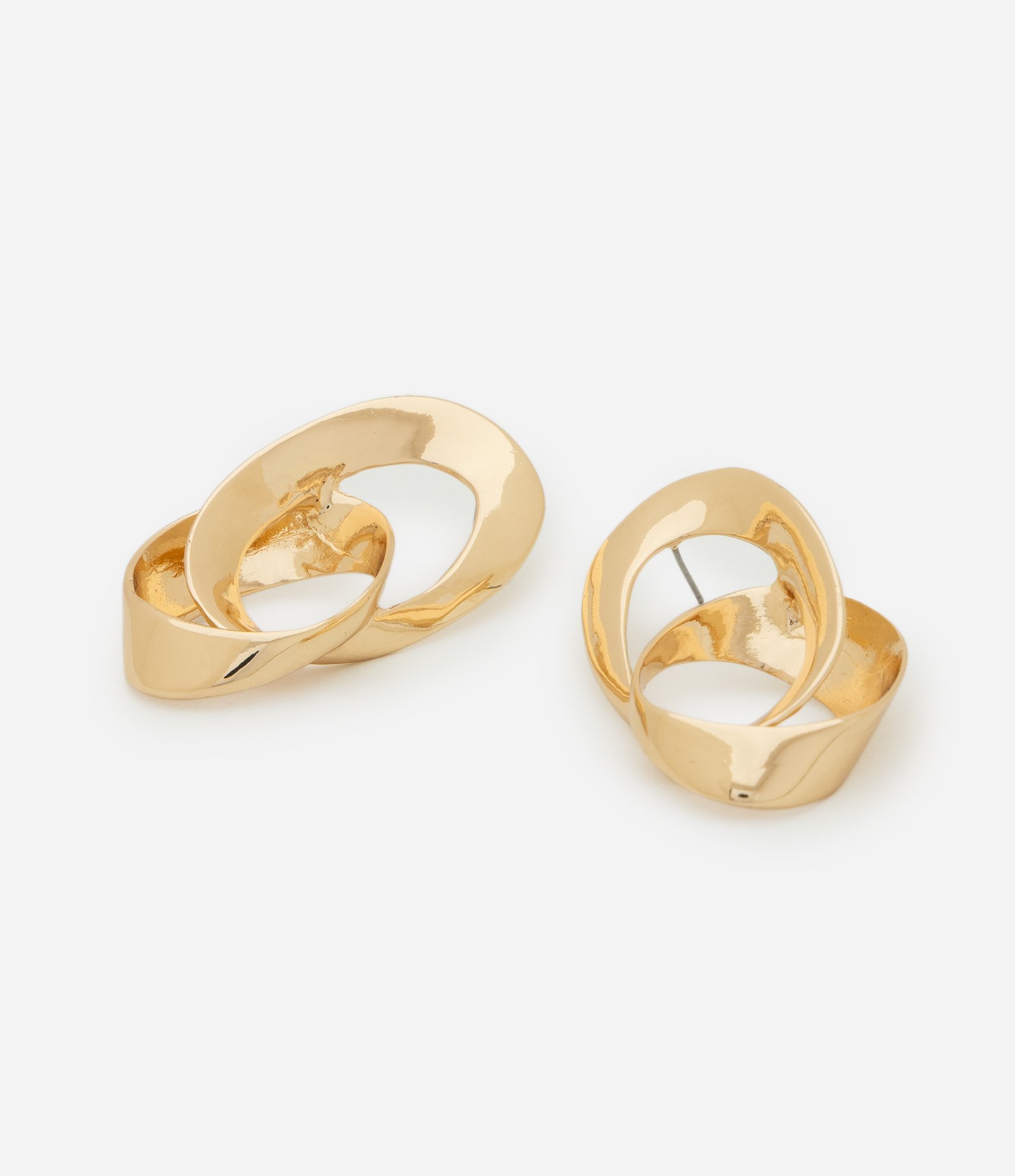 Brinco Orgânico Duplo Vazado Light Gold Dourado 2