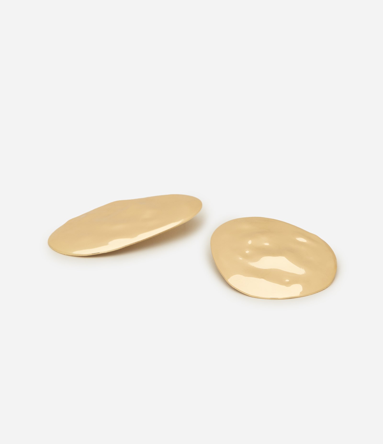 Maxi Brinco Oval Orgânico em Metal Dourado Dourado 3