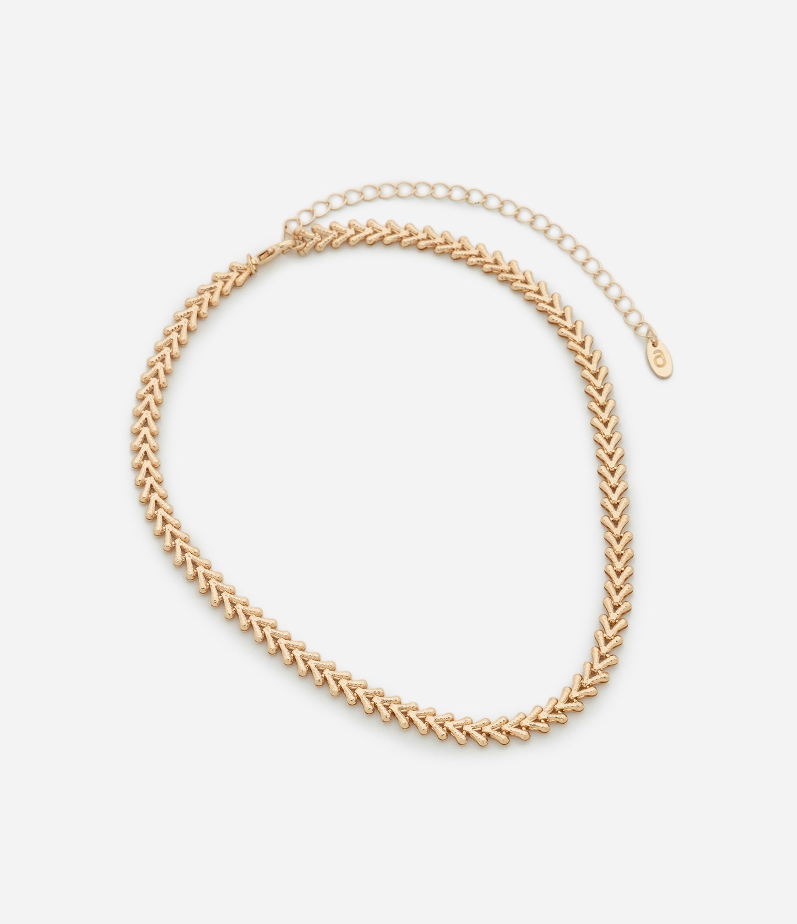 Colar Curto em Metal com Corrente de Coração Dourado 1