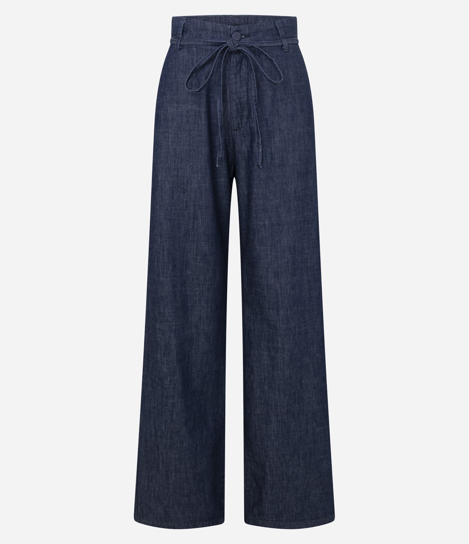 Calça Wide em Jeans com Cinto e Cintura Alta Azul Marinho 6