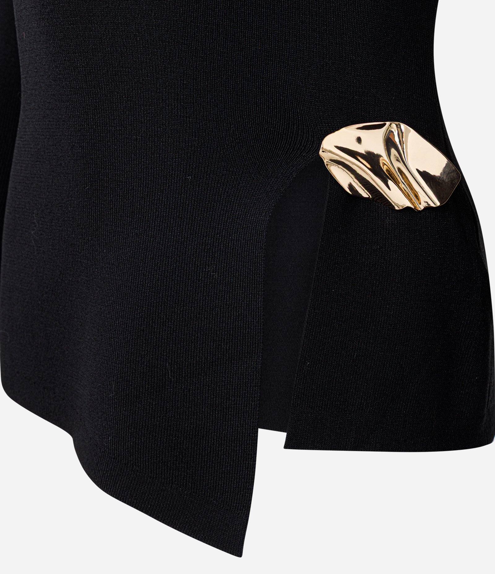 Blusa Assimétrica em Tricô com Aviamento na Cintura Preto 7
