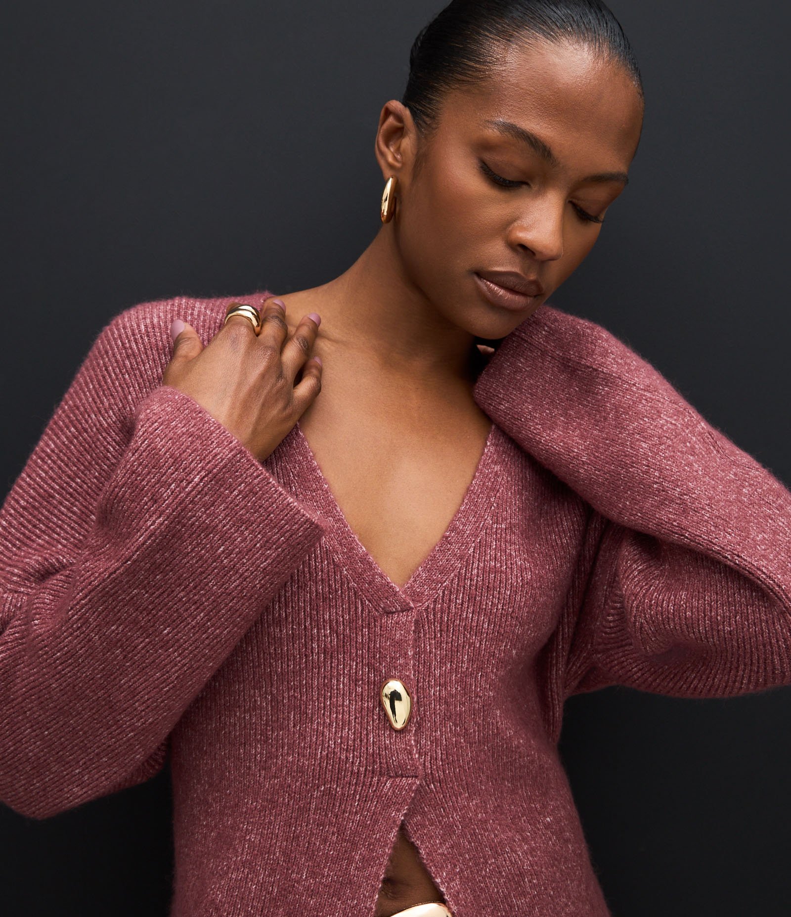 Cardigan Alongado em Tricô com Amarração nas Costas Rosa 3