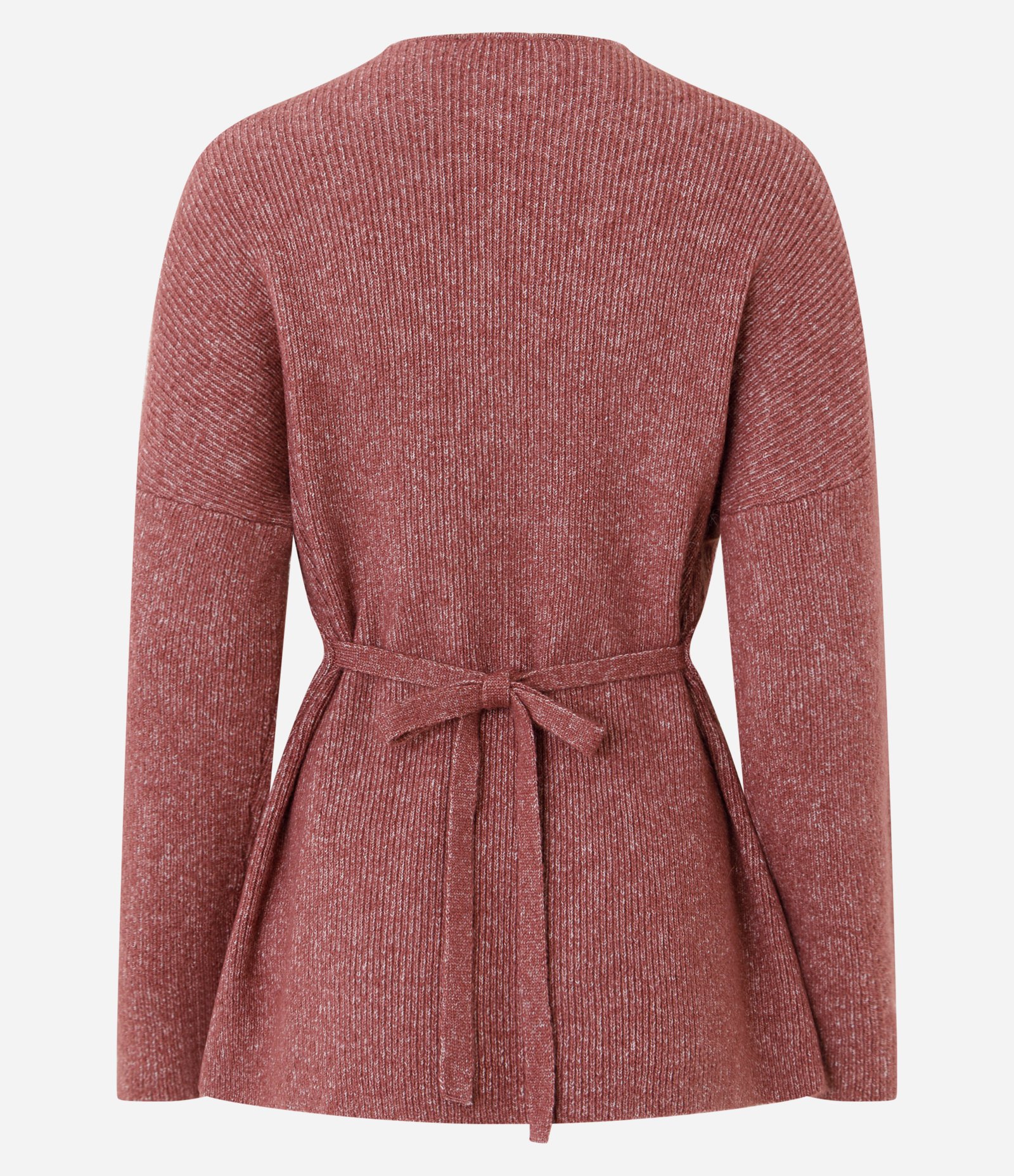 Cardigan Alongado em Tricô com Amarração nas Costas Rosa 8
