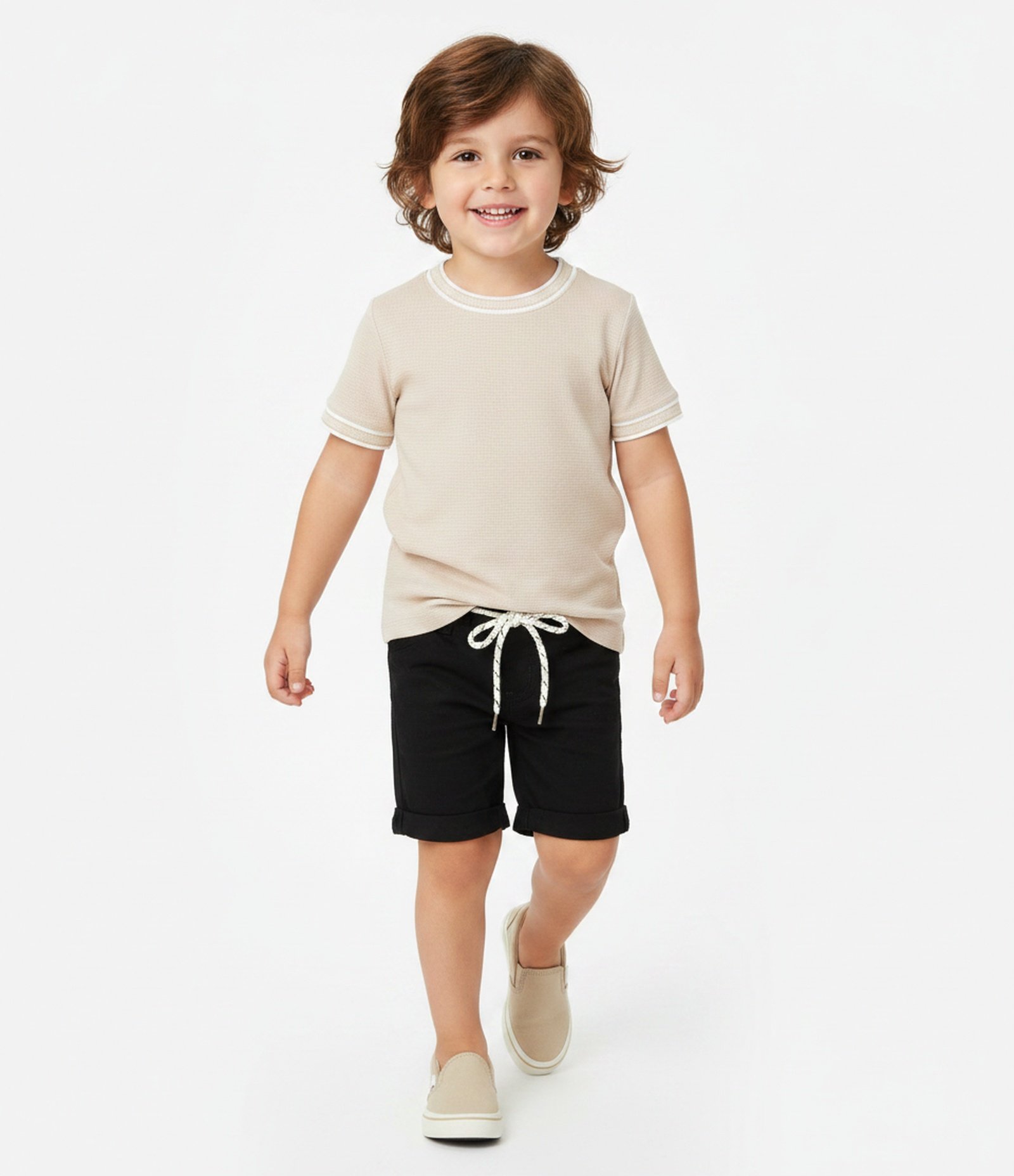 Bermuda Infantil em Sarja Ripstop – Tam 1 a 6 Anos Preto 1