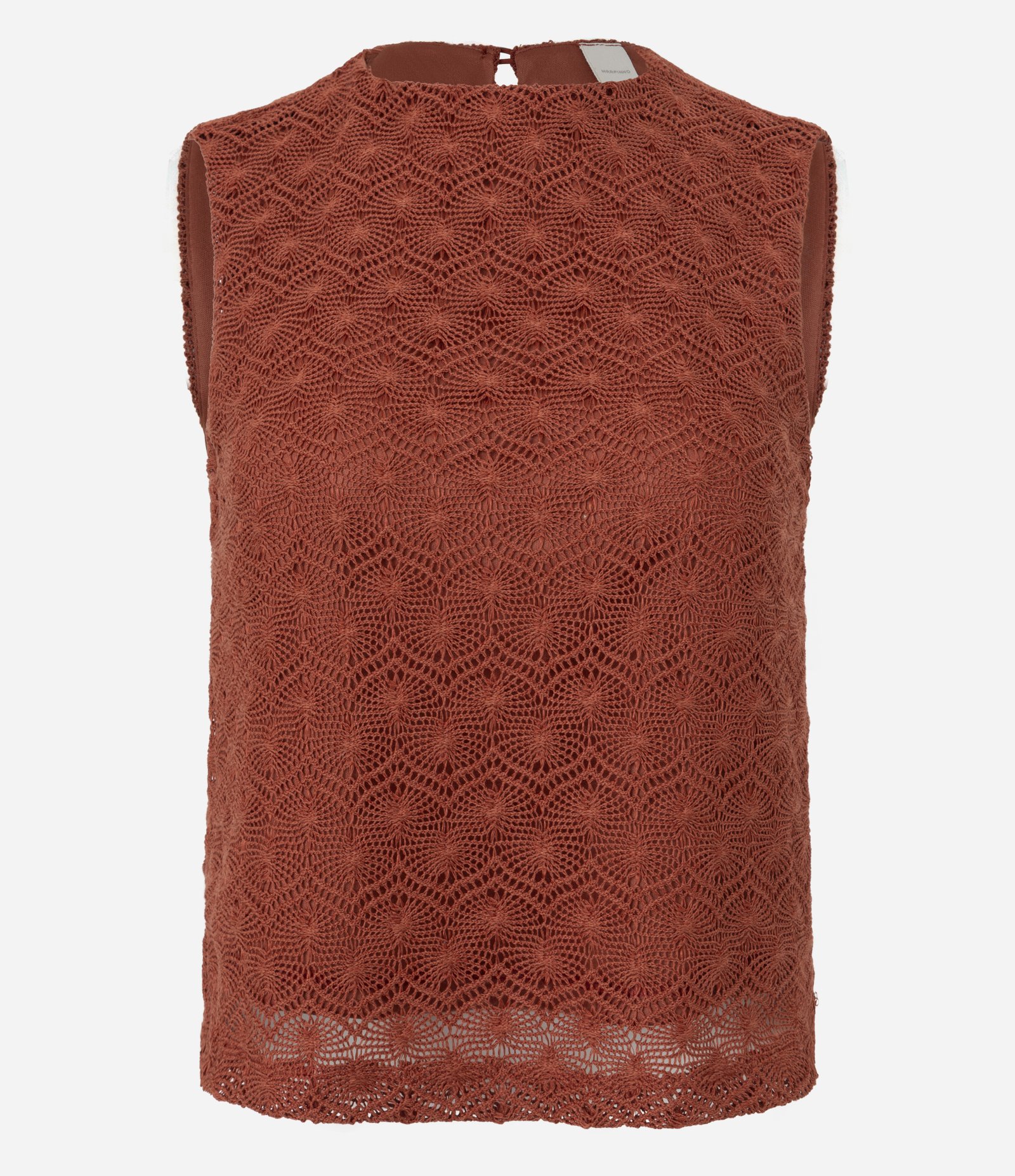 Blusa em Crochê Delicado com Alças Largas Laranja 1