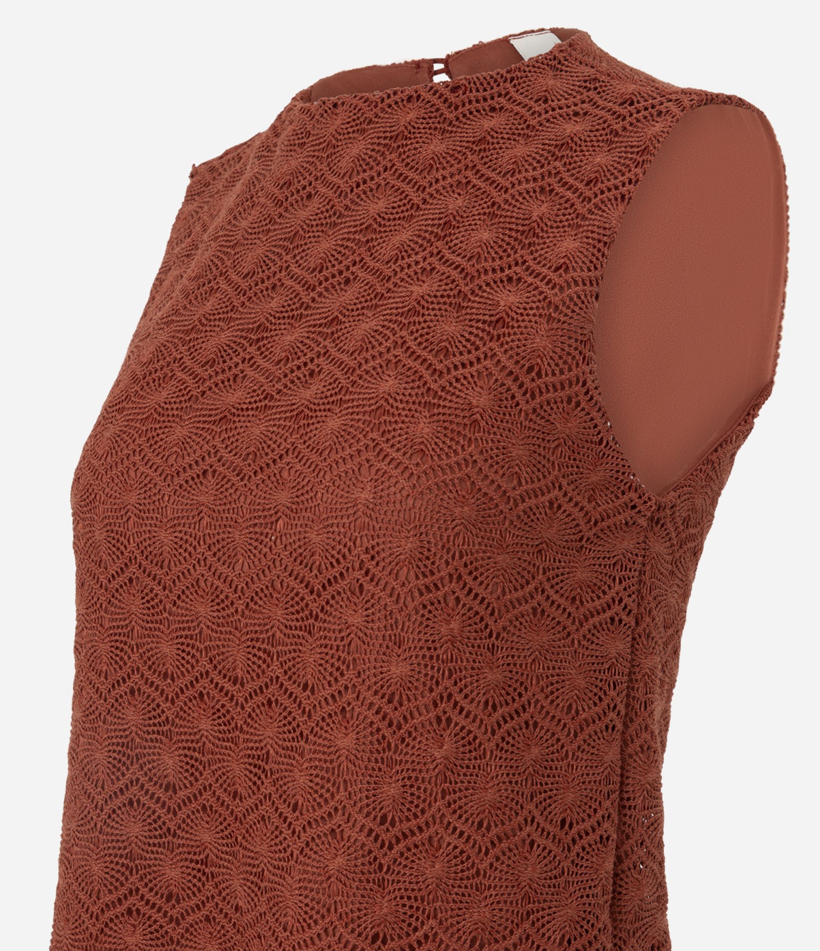 Blusa em Crochê Delicado com Alças Largas Laranja 2