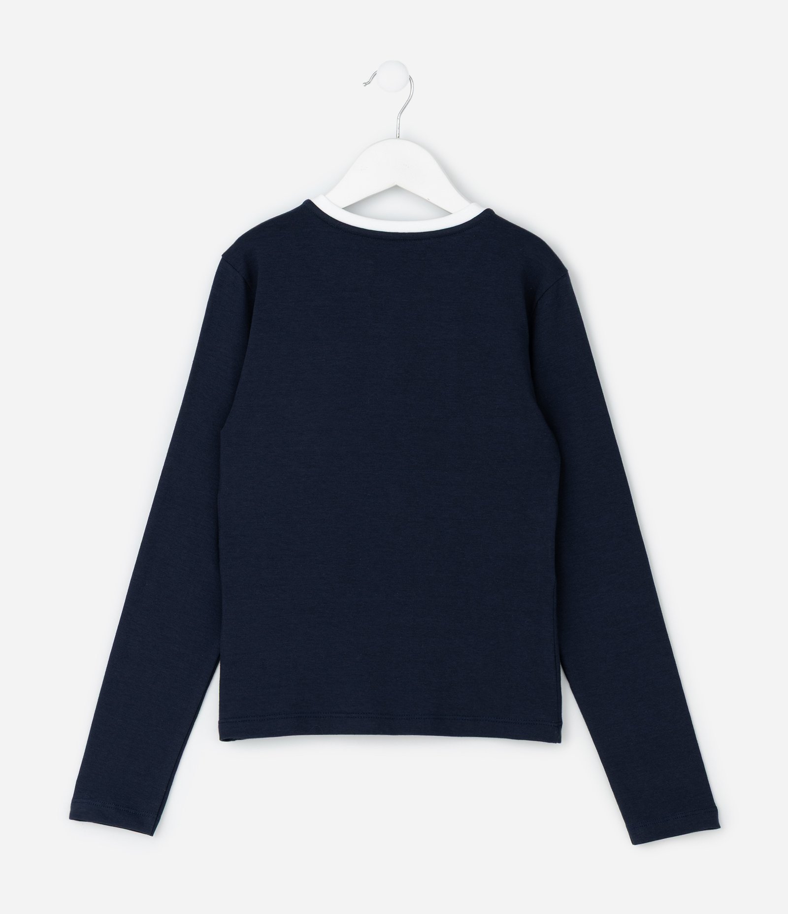 Camiseta Infantil com Bordado de Cereja – Tam 5 a 14 Anos Azul Escuro 2