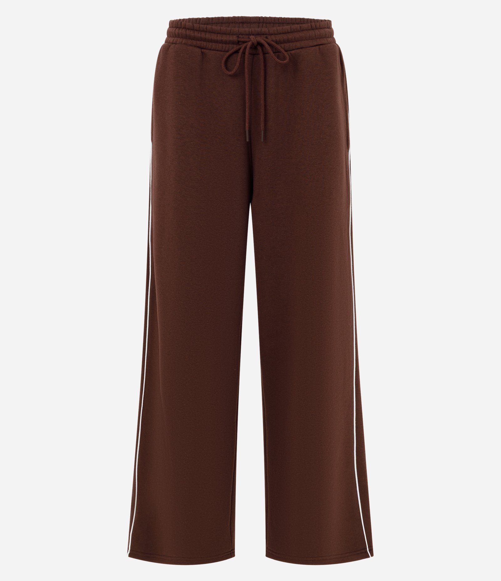 Calça de Moletom com Listras Laterais Contrastantes Marrom 5