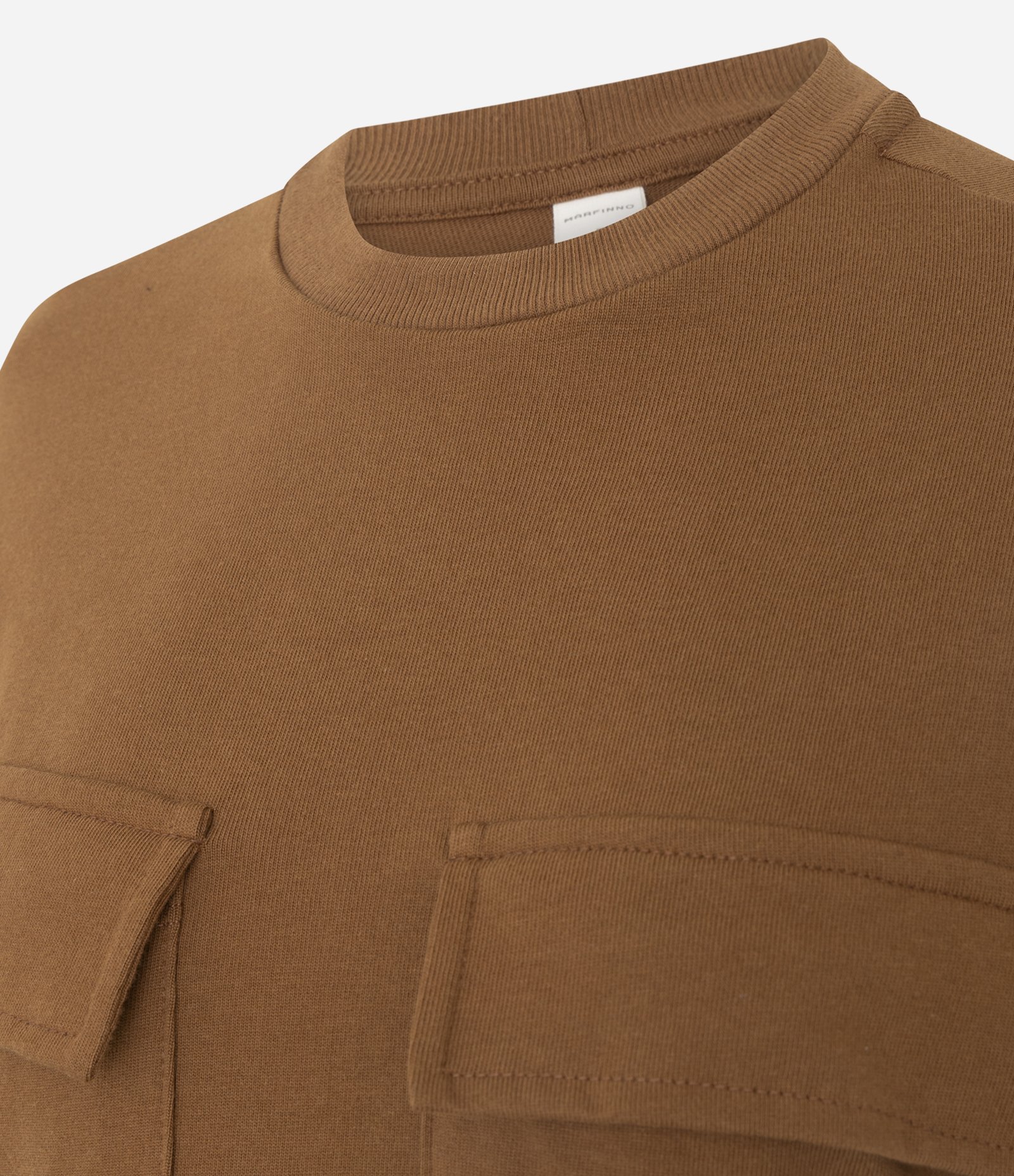 Blusa Boxy em Algodão com Bolsos Cargo Alfaiatados Marrom 6