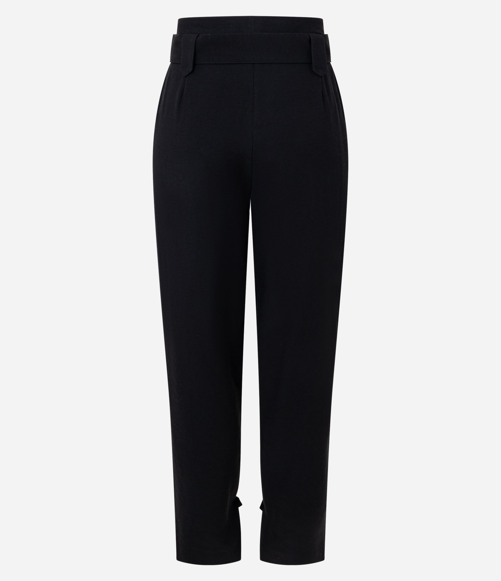 Calça Cenoura em Alfaiataria com Cinto e Detalhe na Barra Preto 2