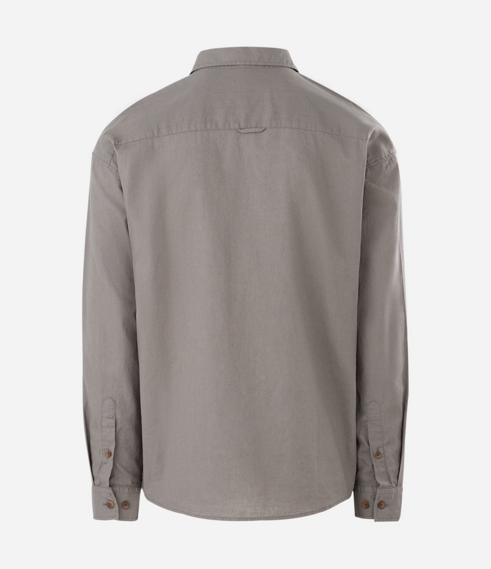 Camisa Boxy Manga Longa Lisa em Cânhamo Verde 2