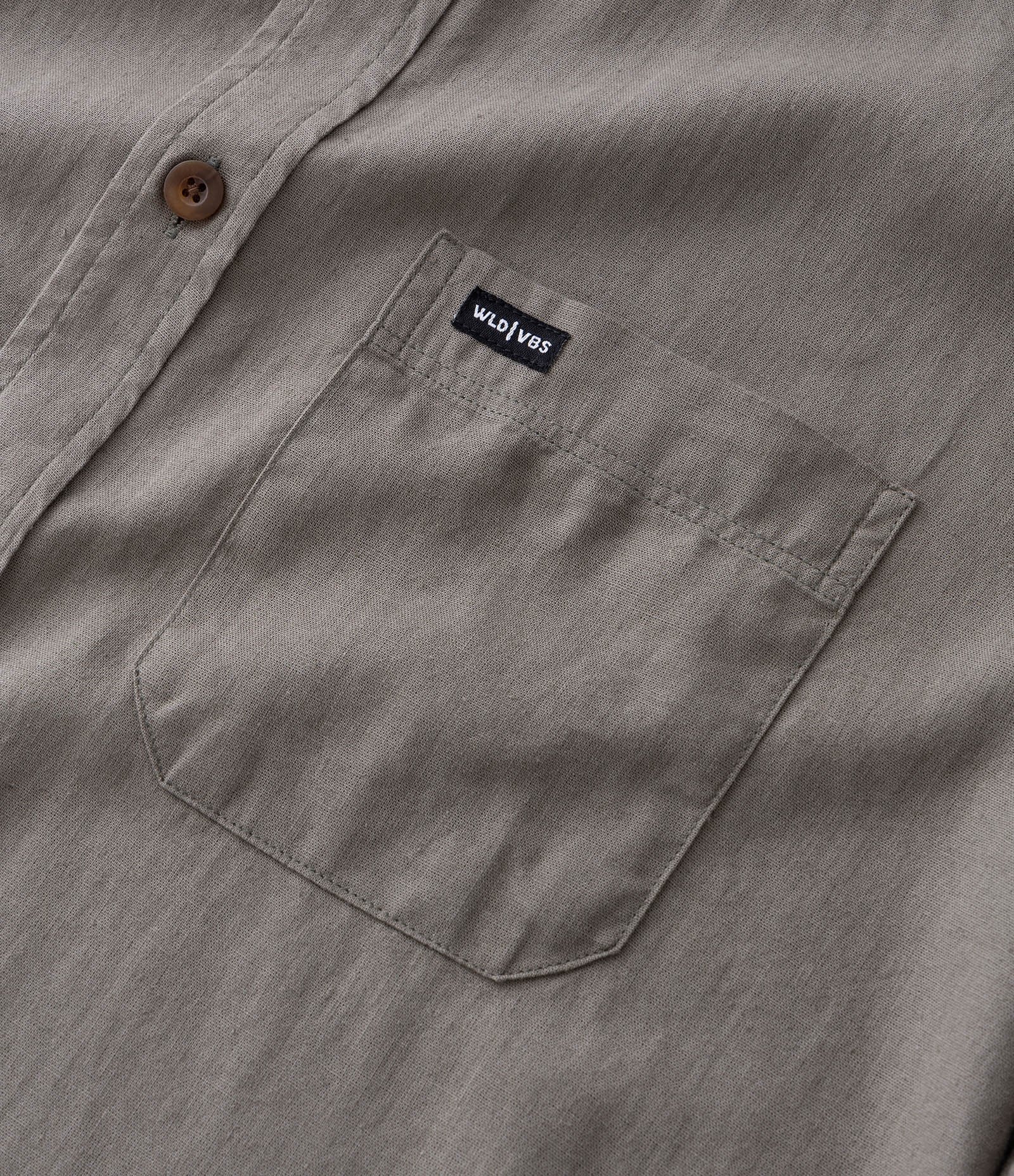 Camisa Boxy Manga Longa Lisa em Cânhamo Verde 6