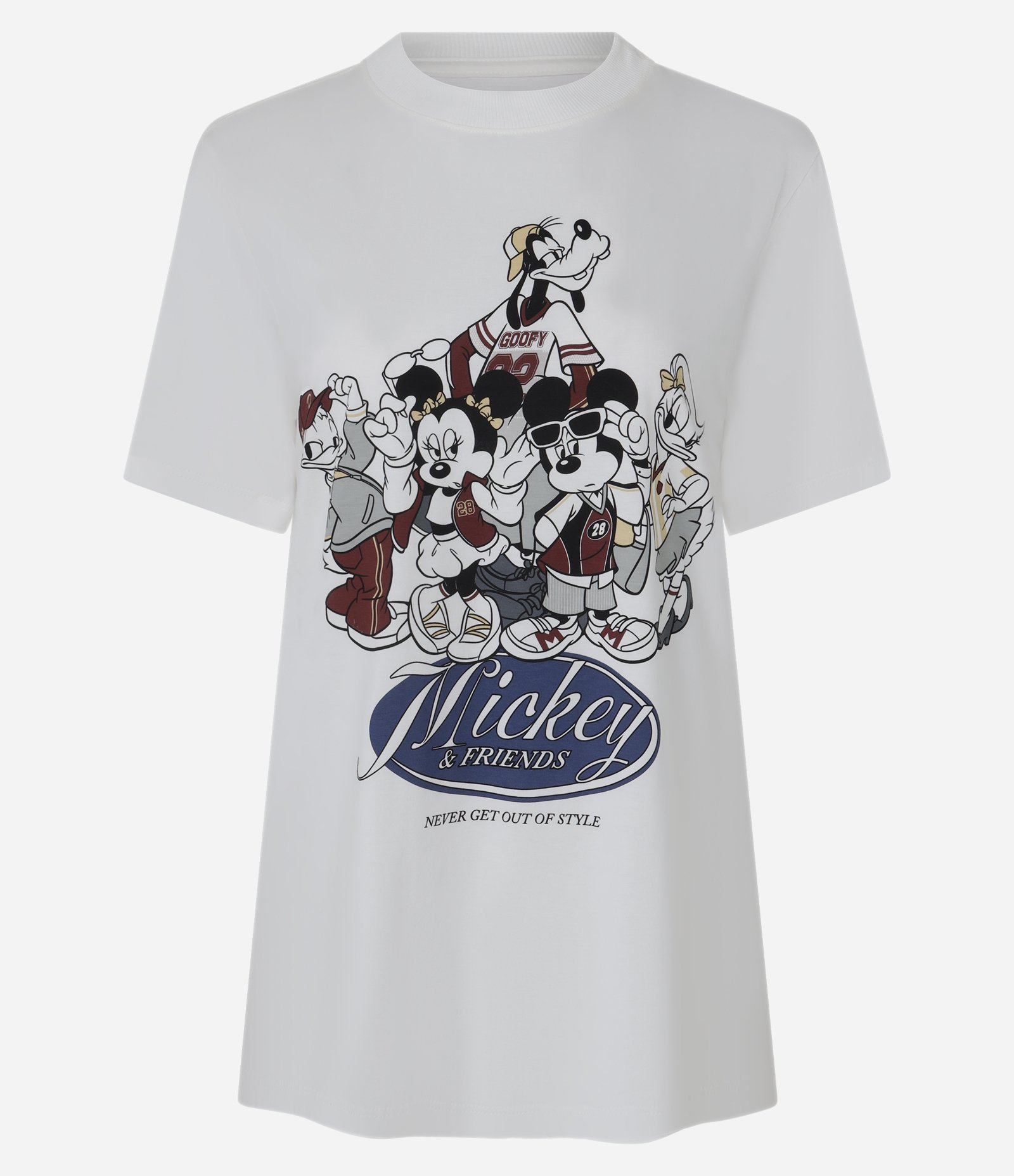 Camiseta em Algodão com Estampa Mickey e Amigos Branco 3