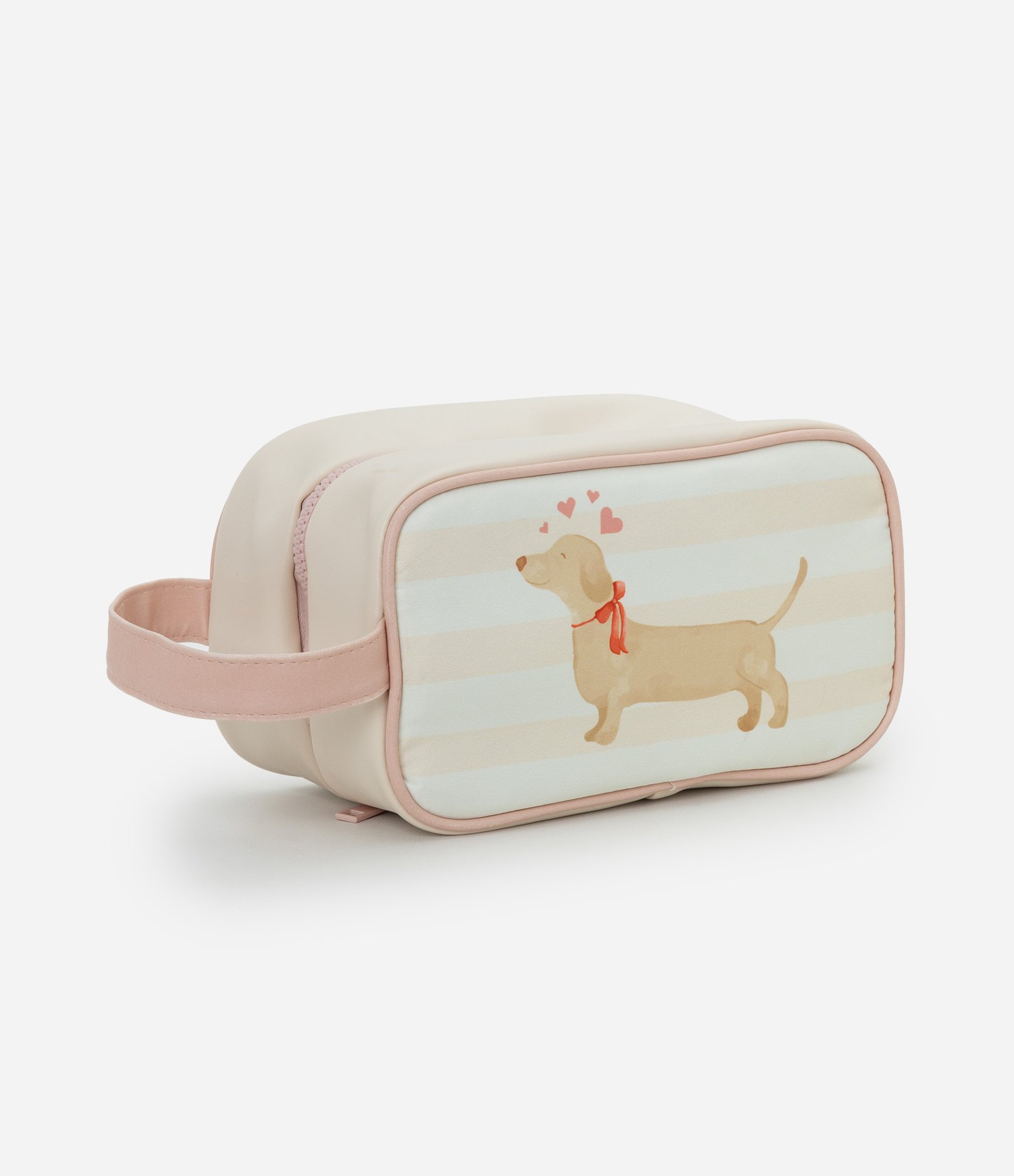 Necessaire com Compartimentos Limpo e Sujo com Estampa de Cachorro Off White 1